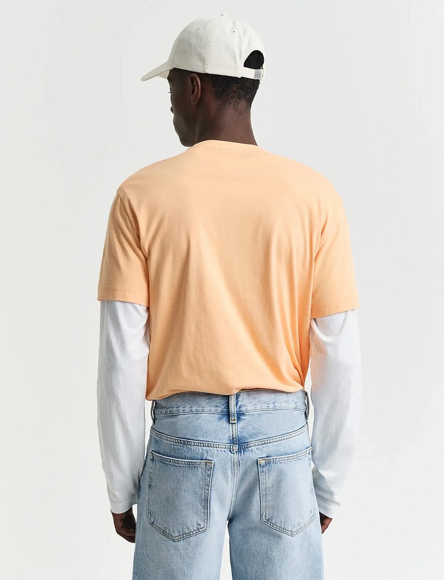 Gant - Shield T-Shirt - kurzärmelige t-shirts - peachy orange - 3