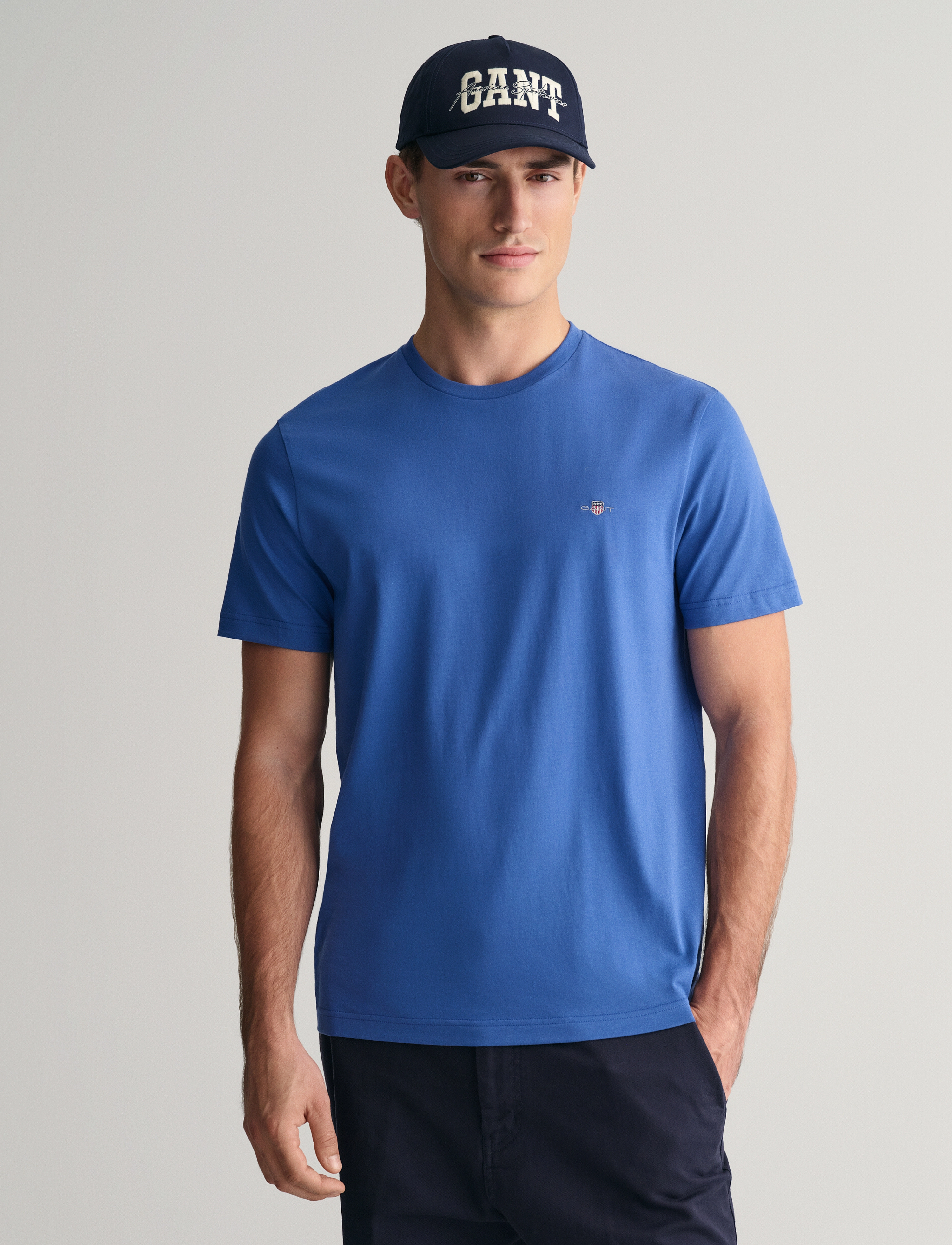 GANT REG SHIELD SS T-SHIRT - T-shirts - RICH BLUE / blue