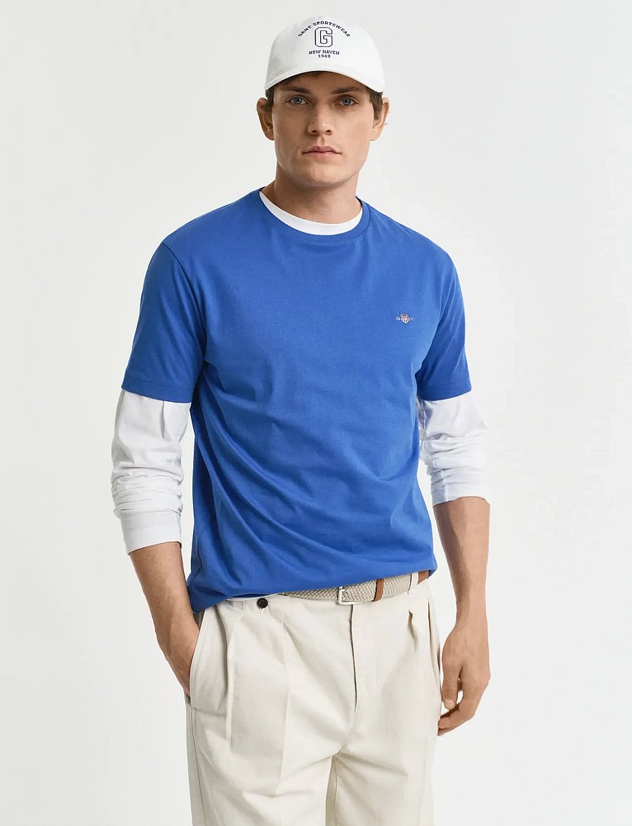 Gant - Shield T-Shirt - kurzärmelige t-shirts - rich blue - 0