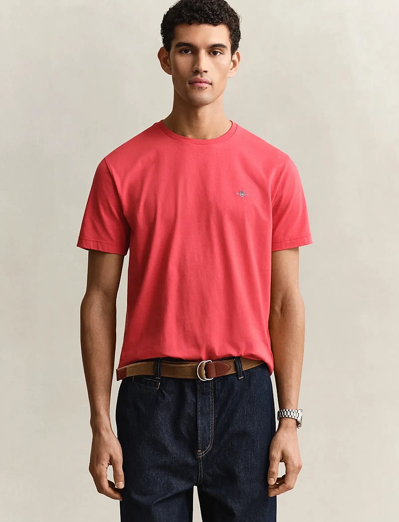 GANT - Graphic T-Shirt - short-sleeved t-shirts - rose red - 0