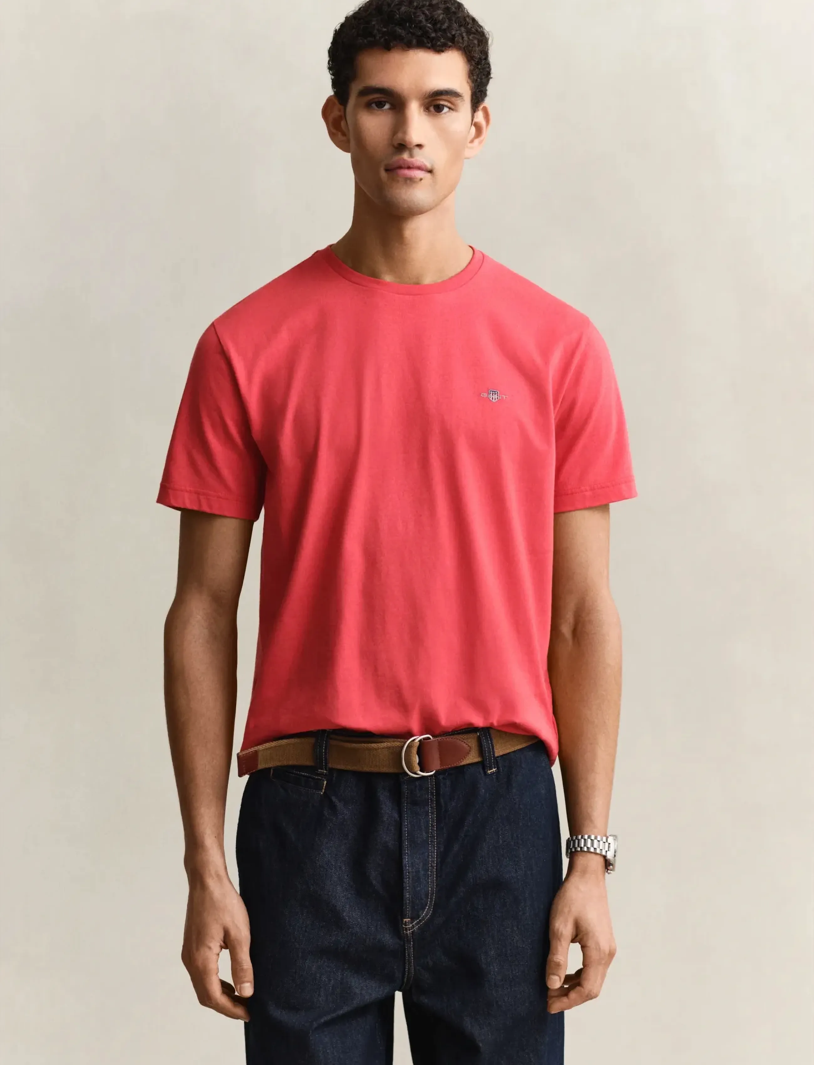 Gant REG SHIELD SS T-SHIRT - Gant - ROSE RED / red