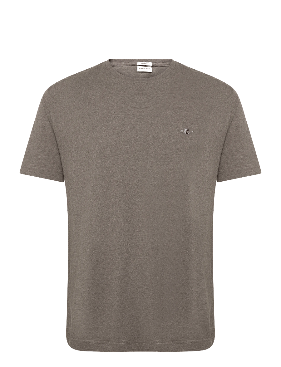 Gant - Shield T-Shirt - kurzärmelige t-shirts - seawood melange - 0