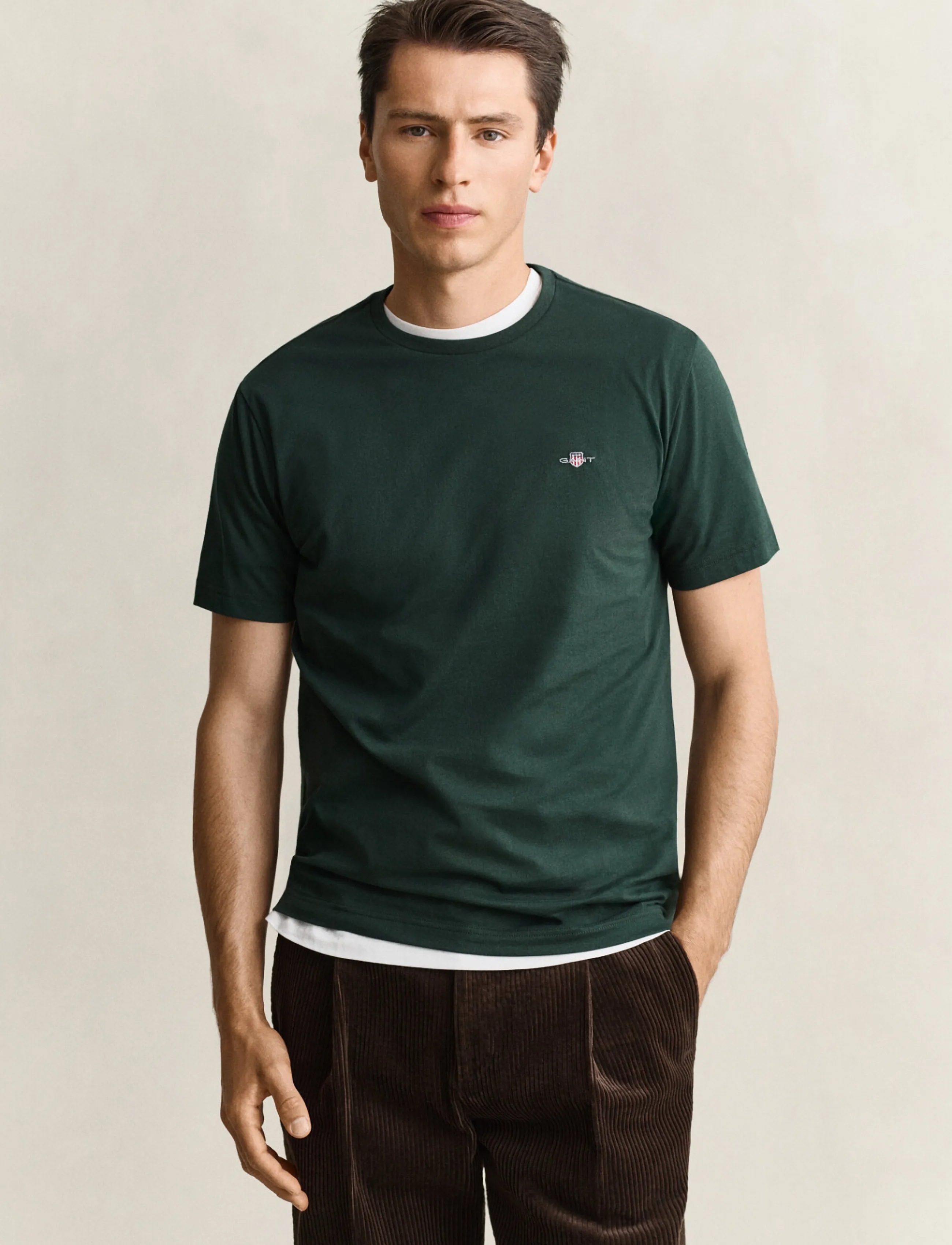 Gant Shield T-Shirt - T-shirts - TARTAN GREEN / green