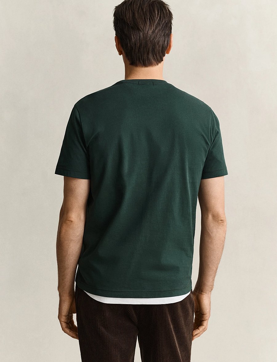 Gant - REG SHIELD SS T-SHIRT - kortærmede t-shirts - tartan green - 3