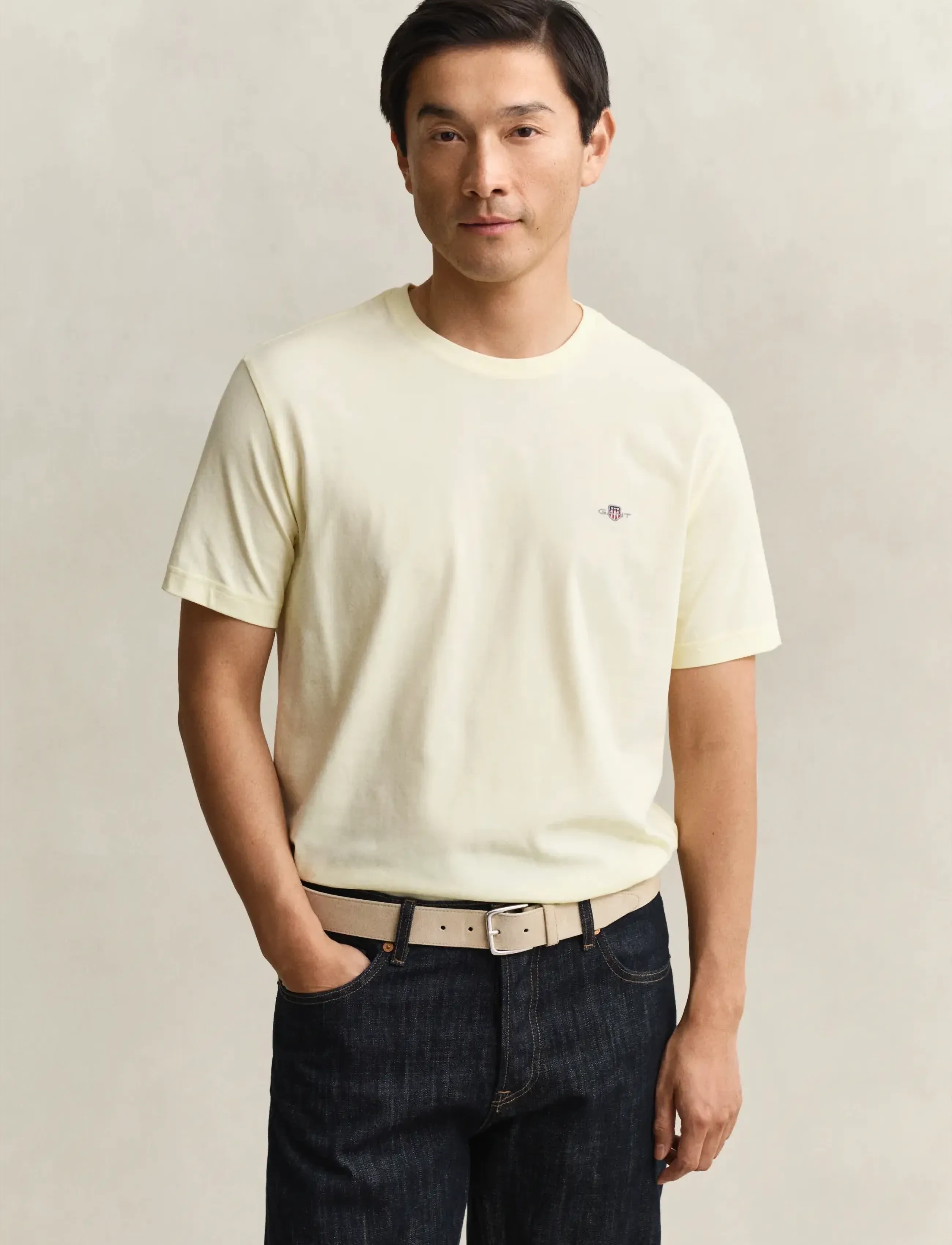 Gant REG SHIELD SS T-SHIRT - Gant - VANILLA YELLOW / yellow