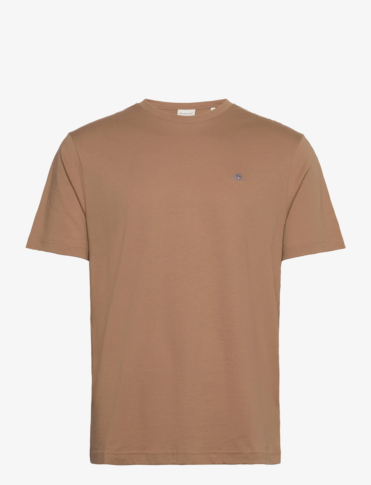 GANT - REG SHIELD SS T-SHIRT - basic t-shirts - warm khaki - 0