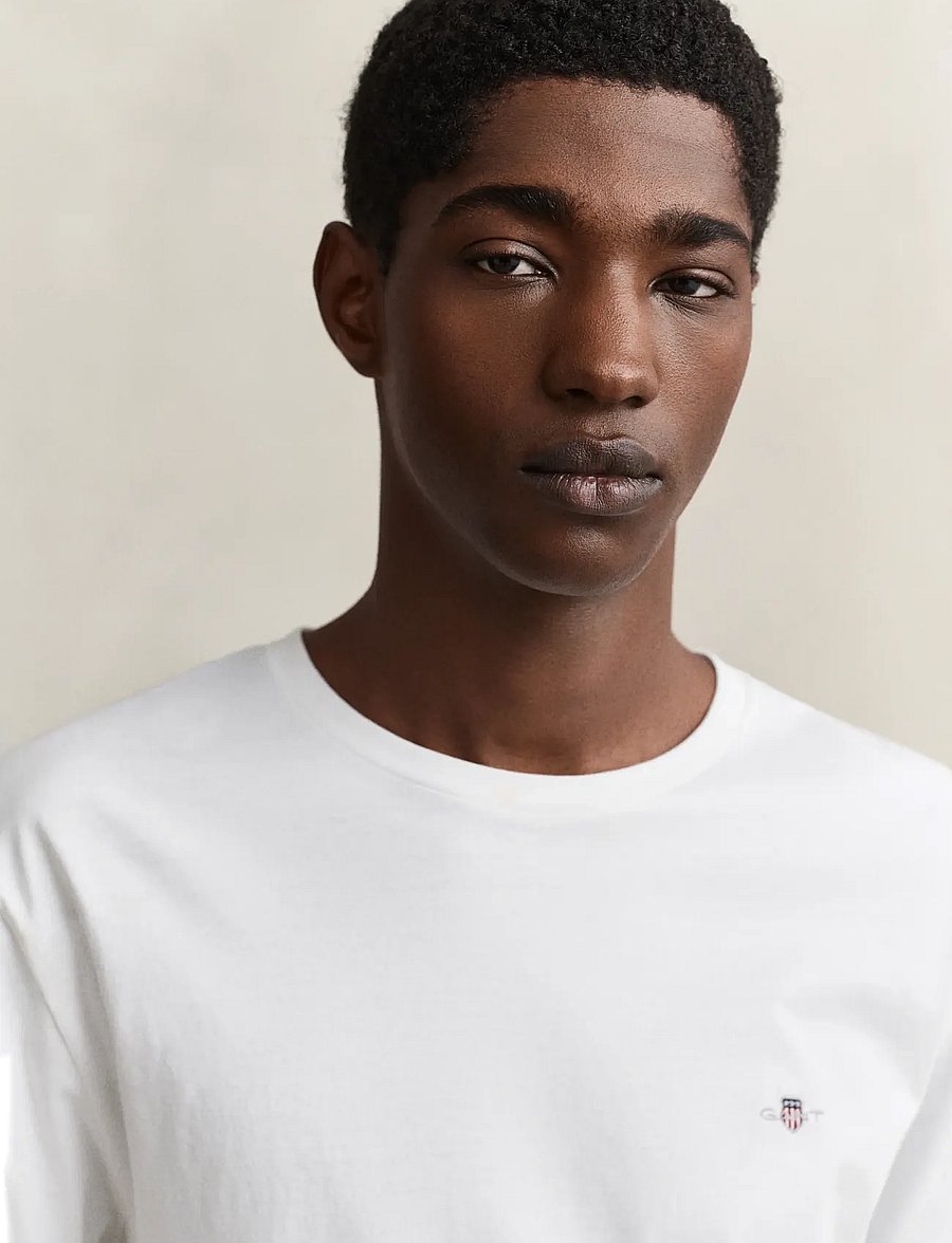 Gant - Shield T-Shirt - kurzärmelige t-shirts - white - 4
