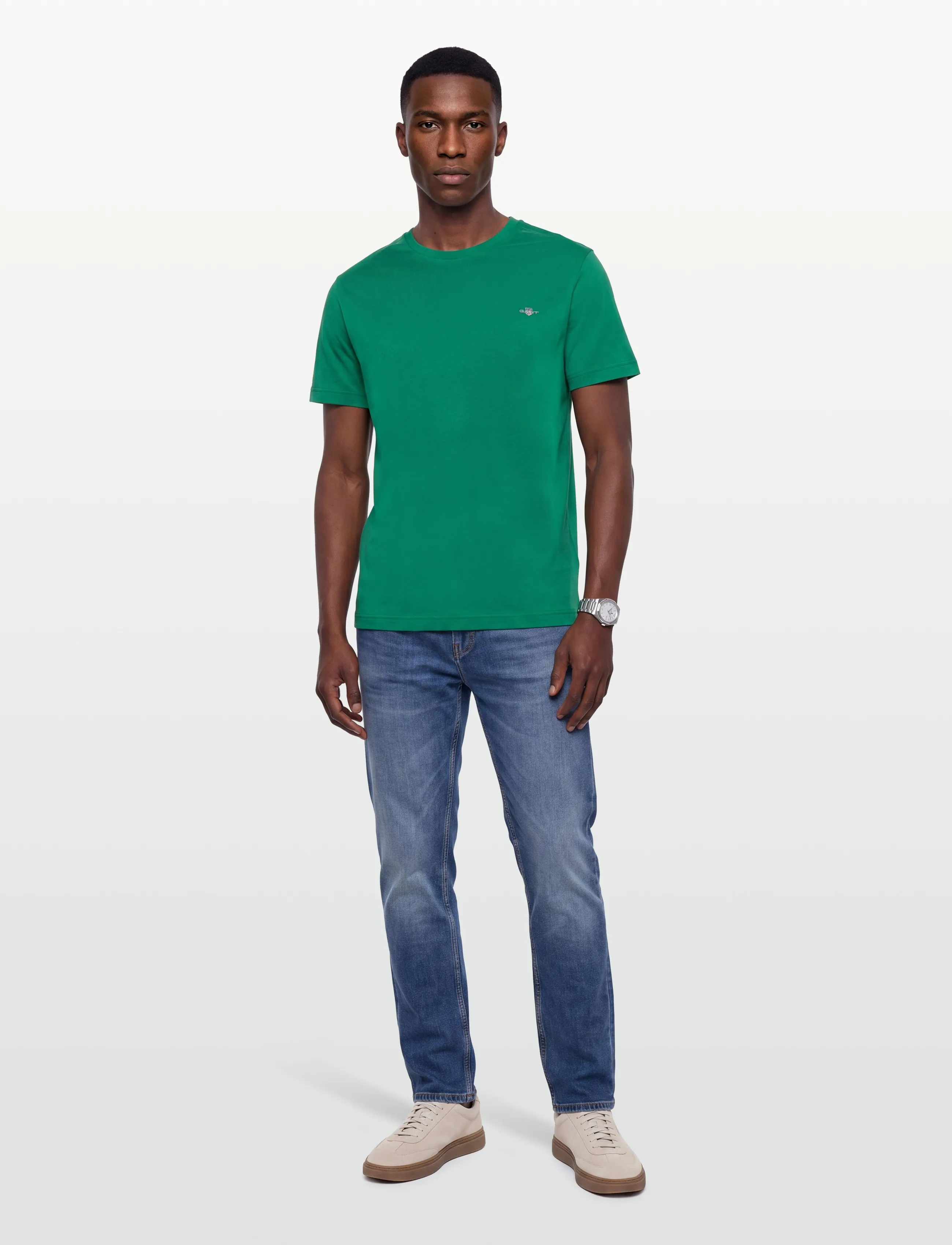 Gant Shield T-Shirt, M, T-shirts, Grün - Short-sleeved, Männerswear
