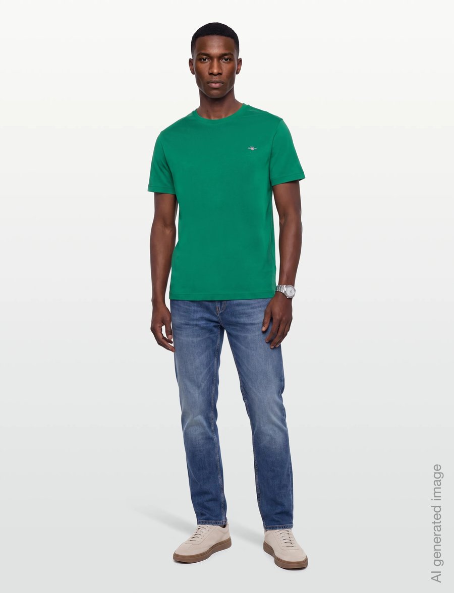 Gant - REG SHIELD SS T-SHIRT - short-sleeved t-shirts - wild green - 0