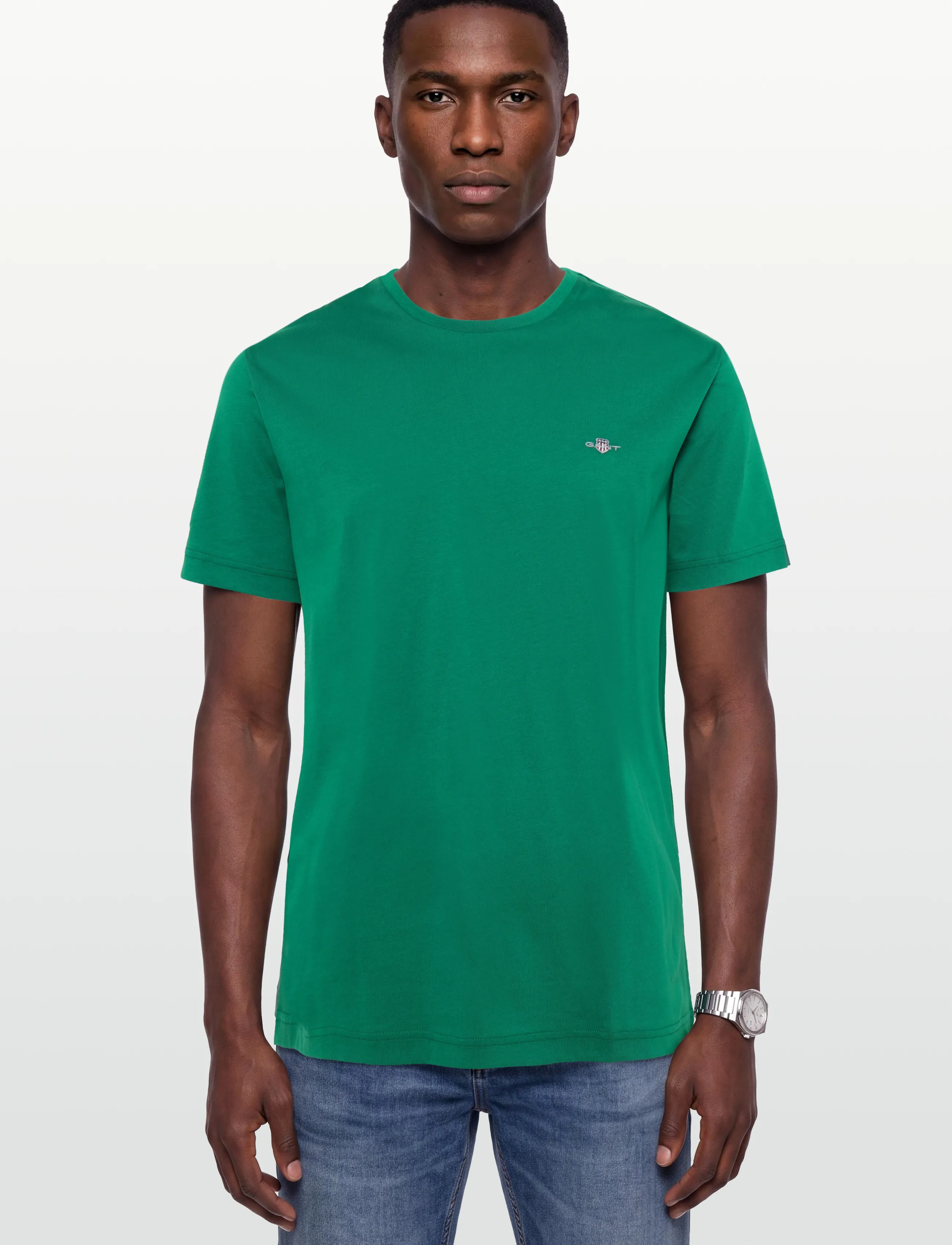 Gant - REG SHIELD SS T-SHIRT - kurzärmelige t-shirts - wild green - 3