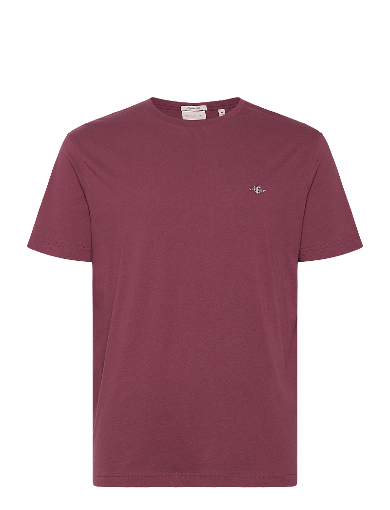 GANT - REG SHIELD SS T-SHIRT - kortärmade t-shirts - wine red - 0