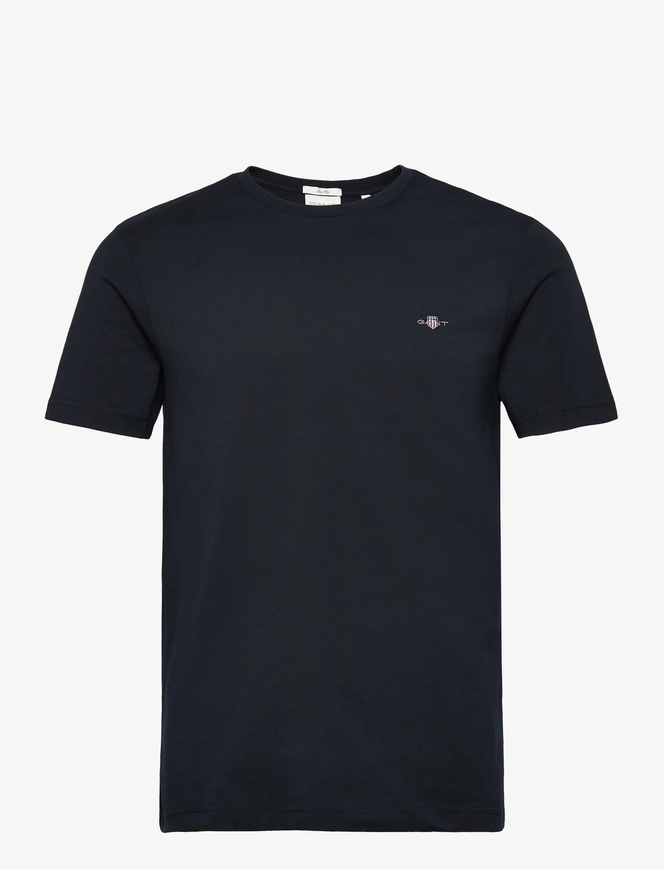GANT - SLIM SHIELD SS T-SHIRT - kortærmede t-shirts - black - 0