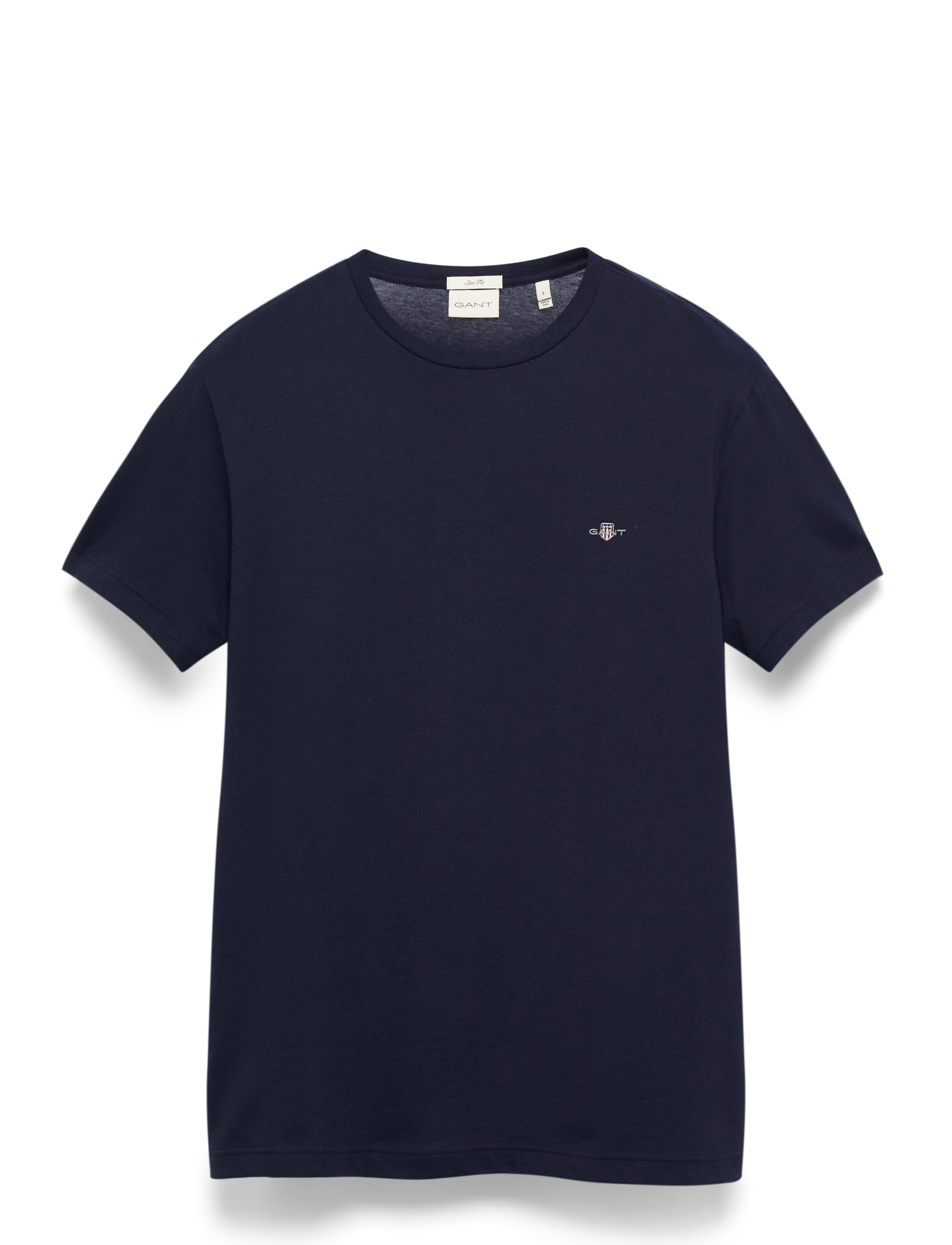 Gant Slim Shield Ss T-Shirt, Mænd, Slim Fit T-Shirt, Navy, Str: XXL