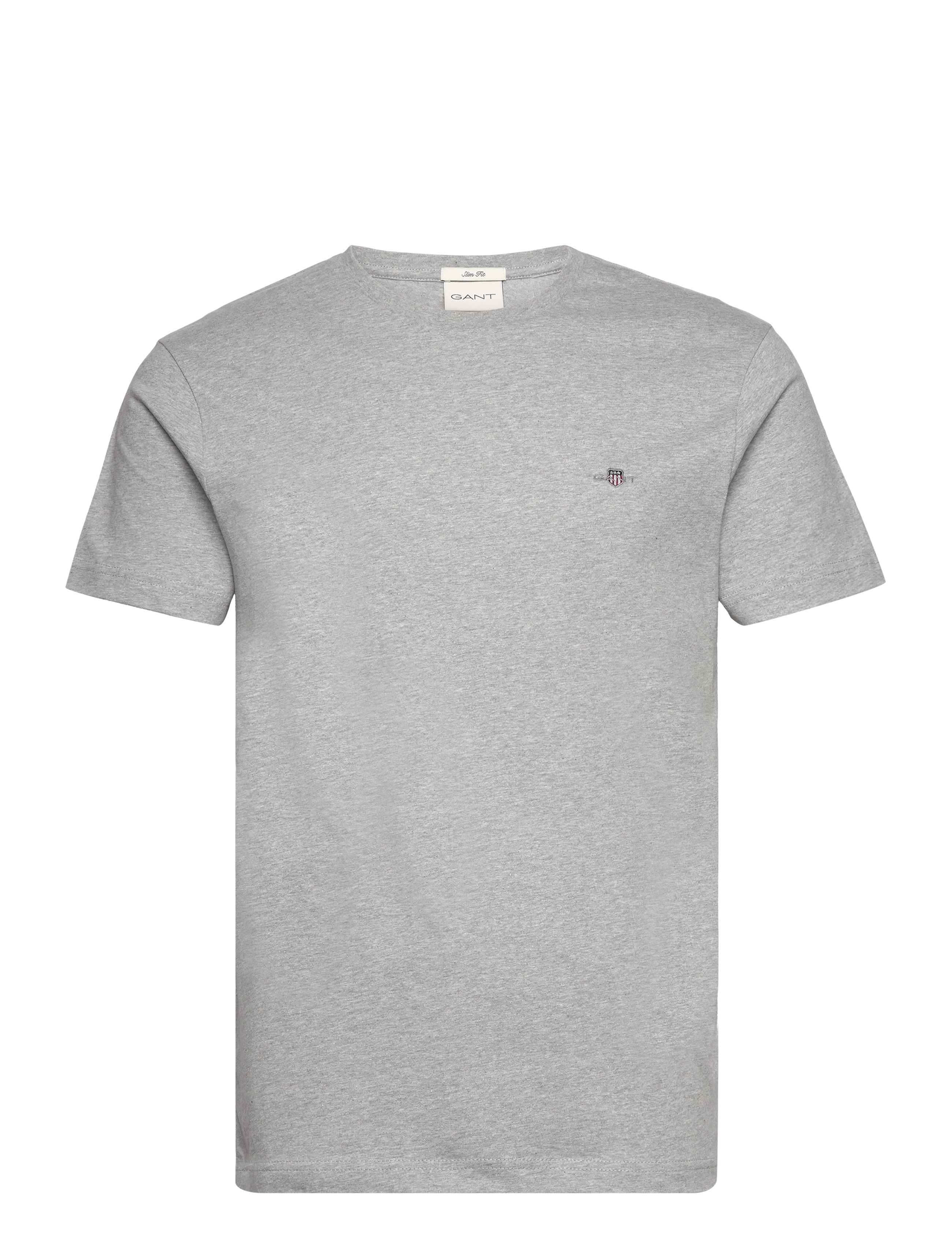 Gant SLIM SHIELD SS T-SHIRT - T-shirts - GREY MELANGE / grey