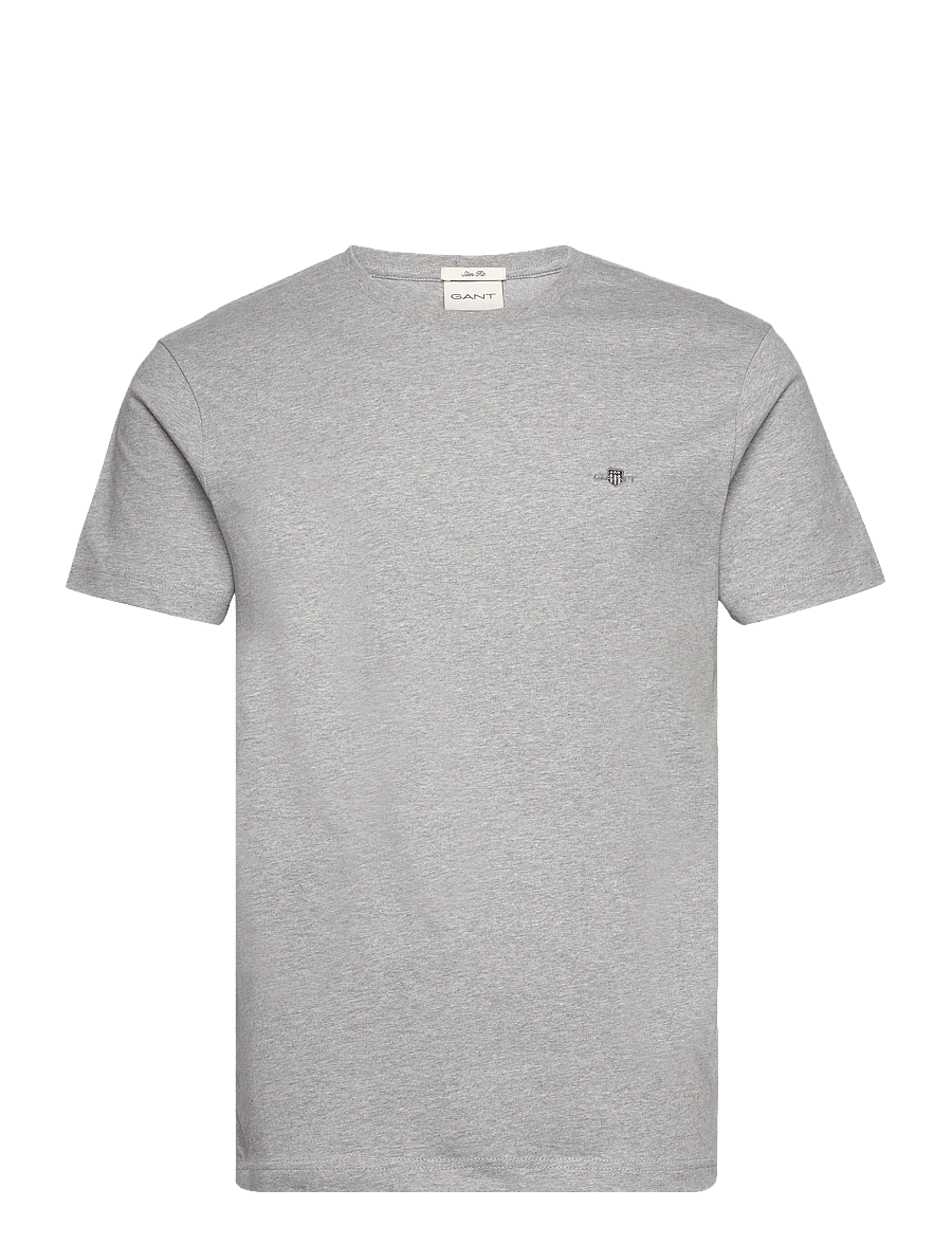 Gant - SLIM SHIELD SS T-SHIRT - lühikeste varrukatega t-särgid - grey melange - 1