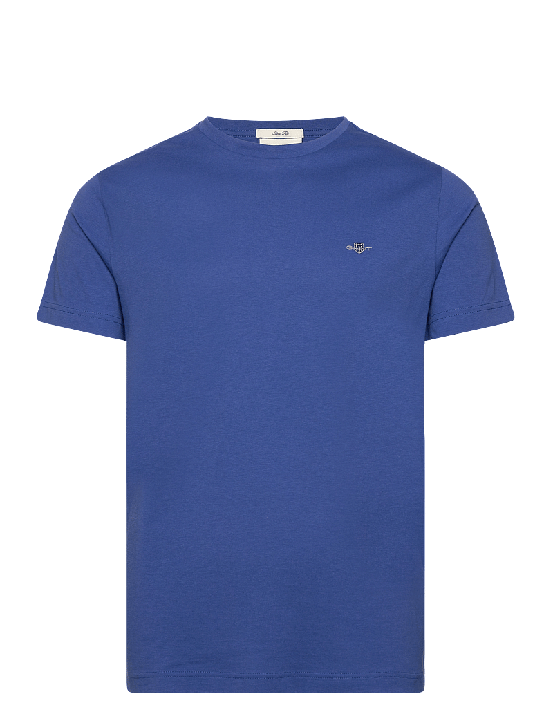 GANT - SLIM SHIELD SS T-SHIRT - kortärmade t-shirts - rich blue - 0