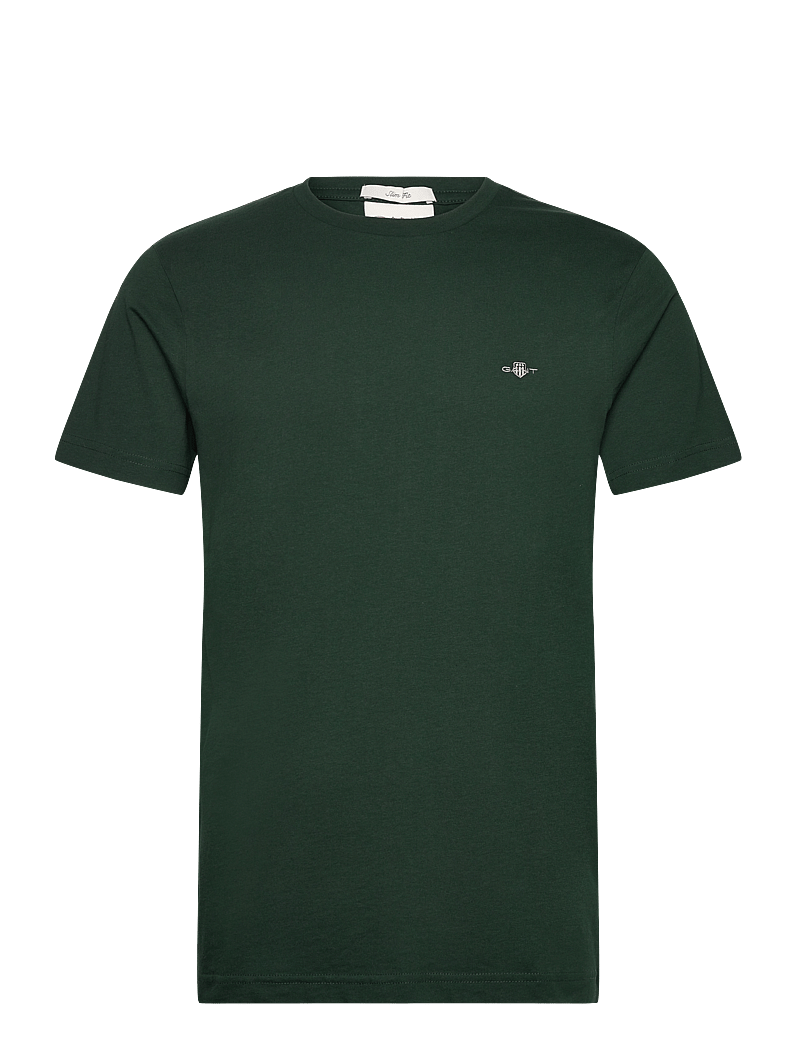 GANT - SLIM SHIELD SS T-SHIRT - kortärmade t-shirts - tartan green - 0