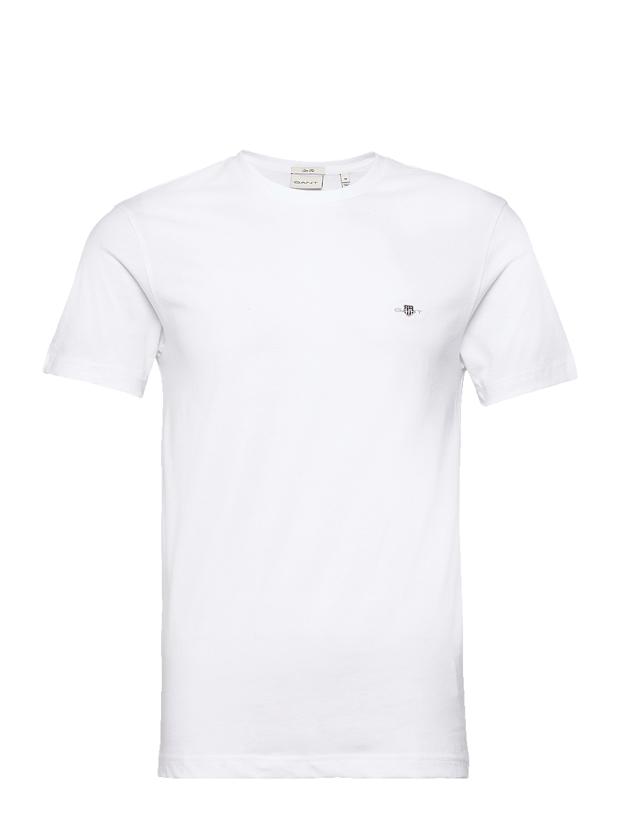 Gant - SLIM SHIELD SS T-SHIRT - kurzärmelige t-shirts - white - 1