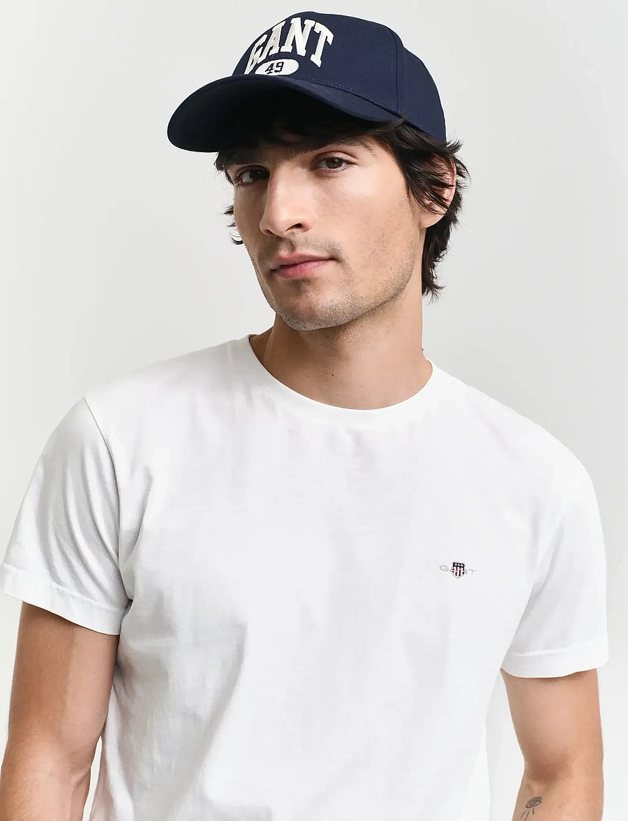Gant - SLIM SHIELD SS T-SHIRT - kurzärmelige t-shirts - white - 4
