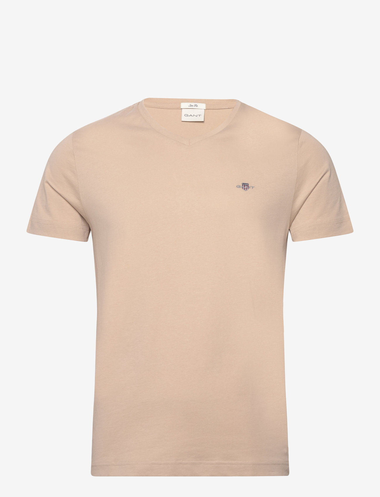 GANT - SLIM SHIELD V-NECK T-SHIRT - v-neck t-shirts - dry sand - 0