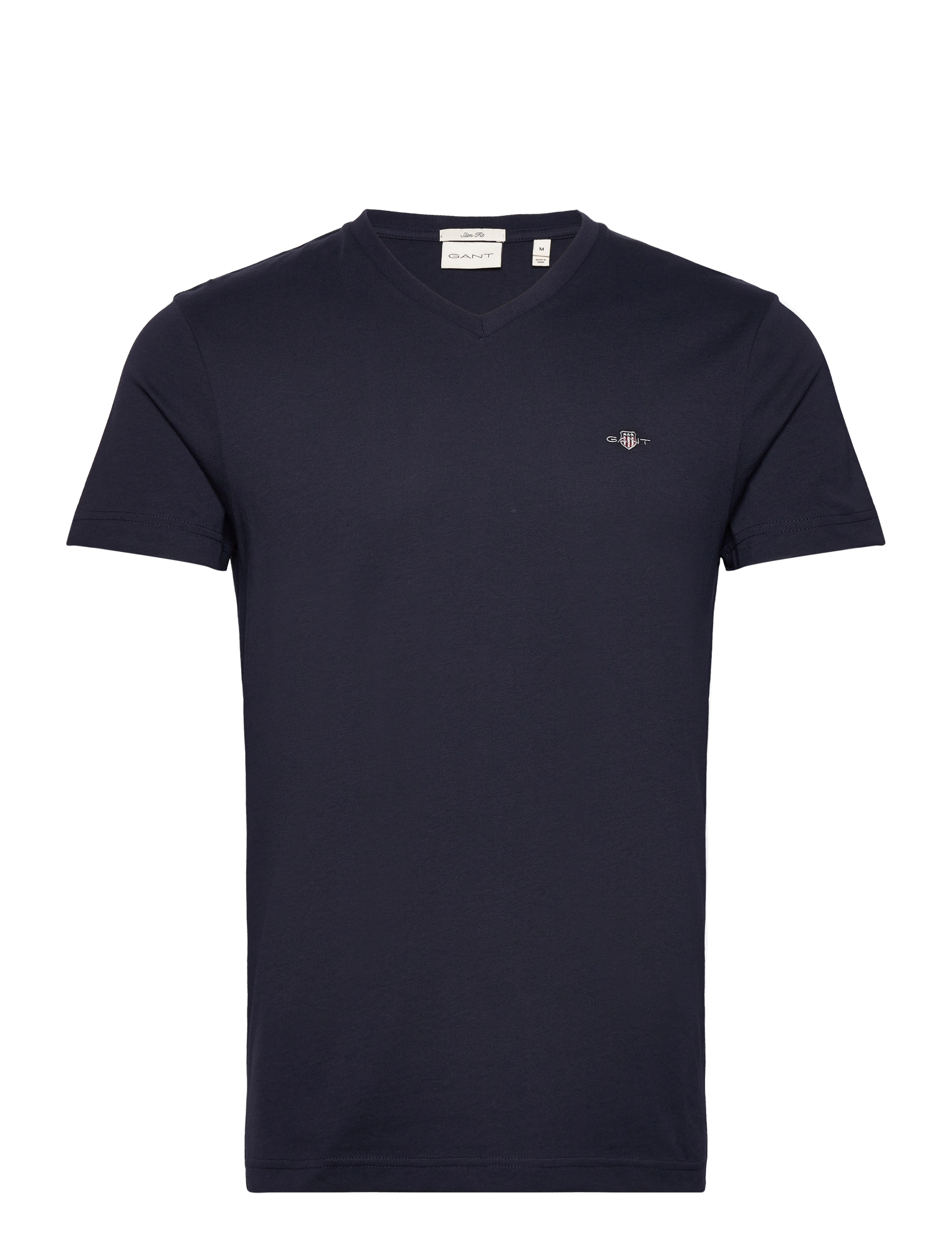 Gant SLIM SHIELD V-NECK T-SHIRT - Basic T-Shirts - EVENING BLUE / navy