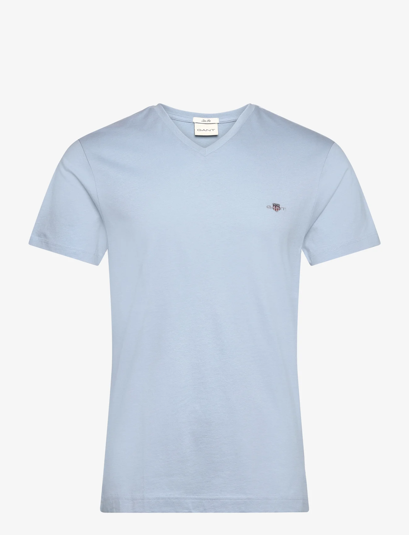 GANT - SLIM SHIELD V-NECK T-SHIRT - short-sleeved t-shirts - stormy sea - 0