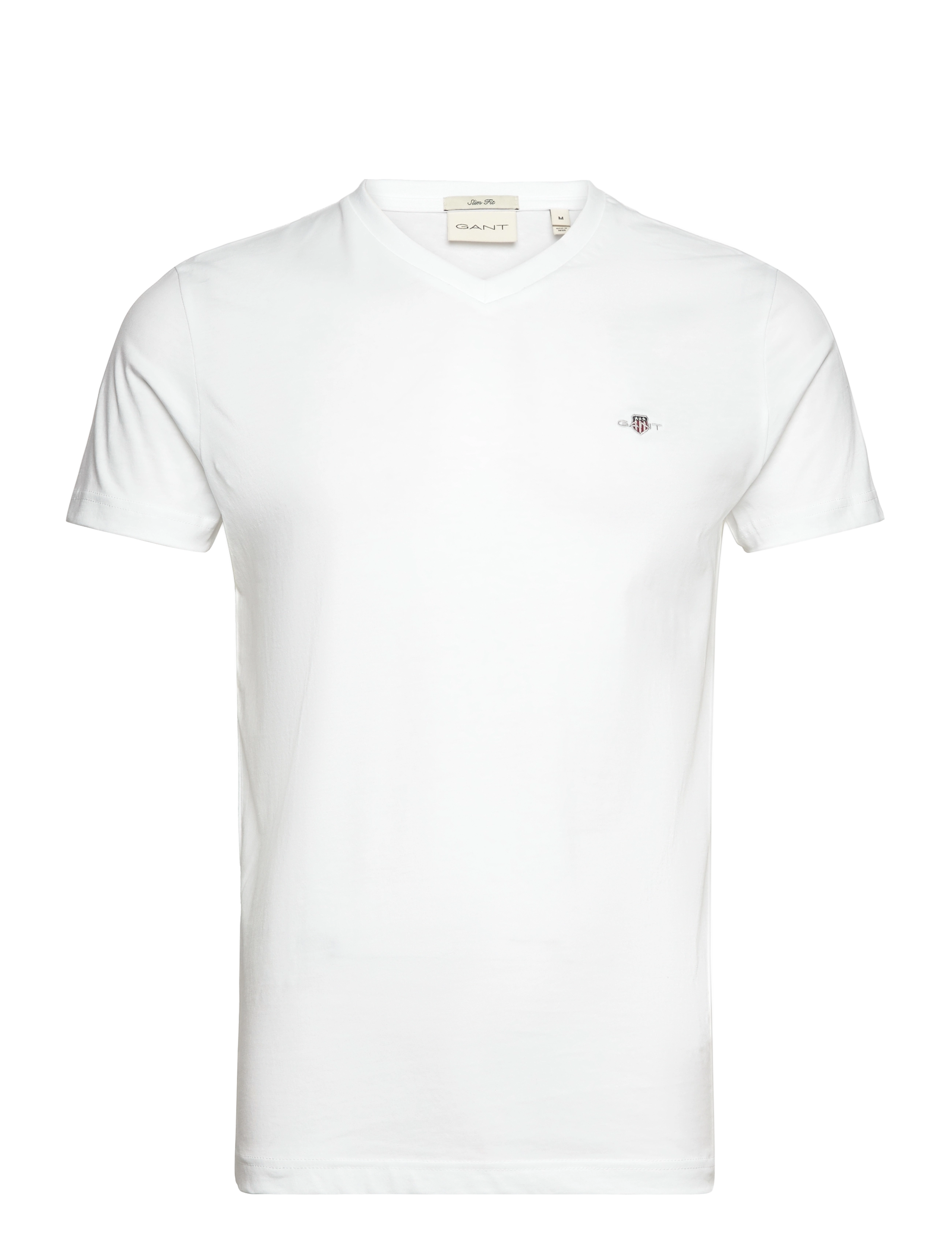 Gant SLIM SHIELD V-NECK T-SHIRT - Basic T-Shirts - WHITE / white