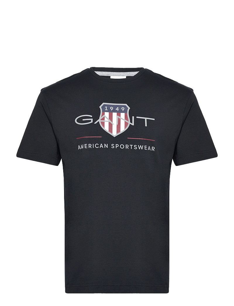 GANT - REG ARCHIVE SHIELD SS T-SHIRT - kortærmede t-shirts - black - 1