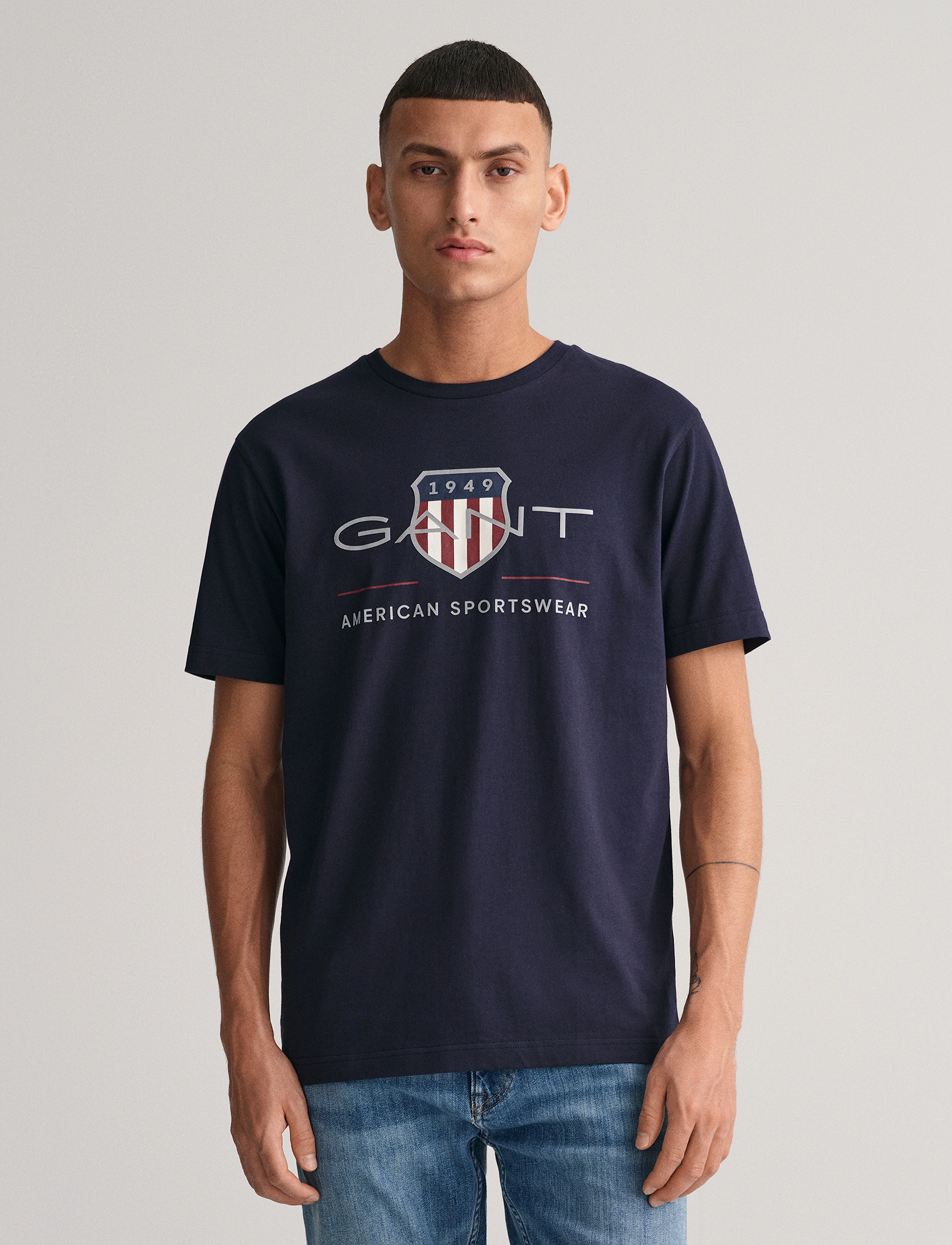Gant REG ARCHIVE SHIELD SS T-SHIRT - Riided - EVENING BLUE / navy