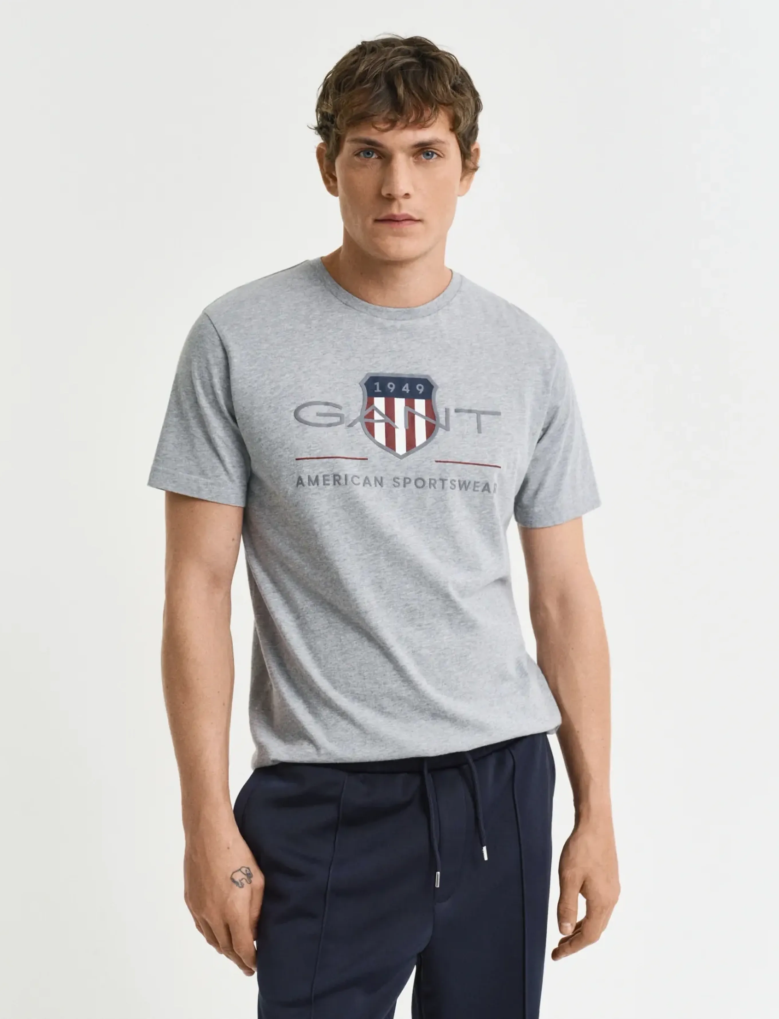 Gant REG ARCHIVE SHIELD SS T-SHIRT - Gant - GREY MELANGE / grey