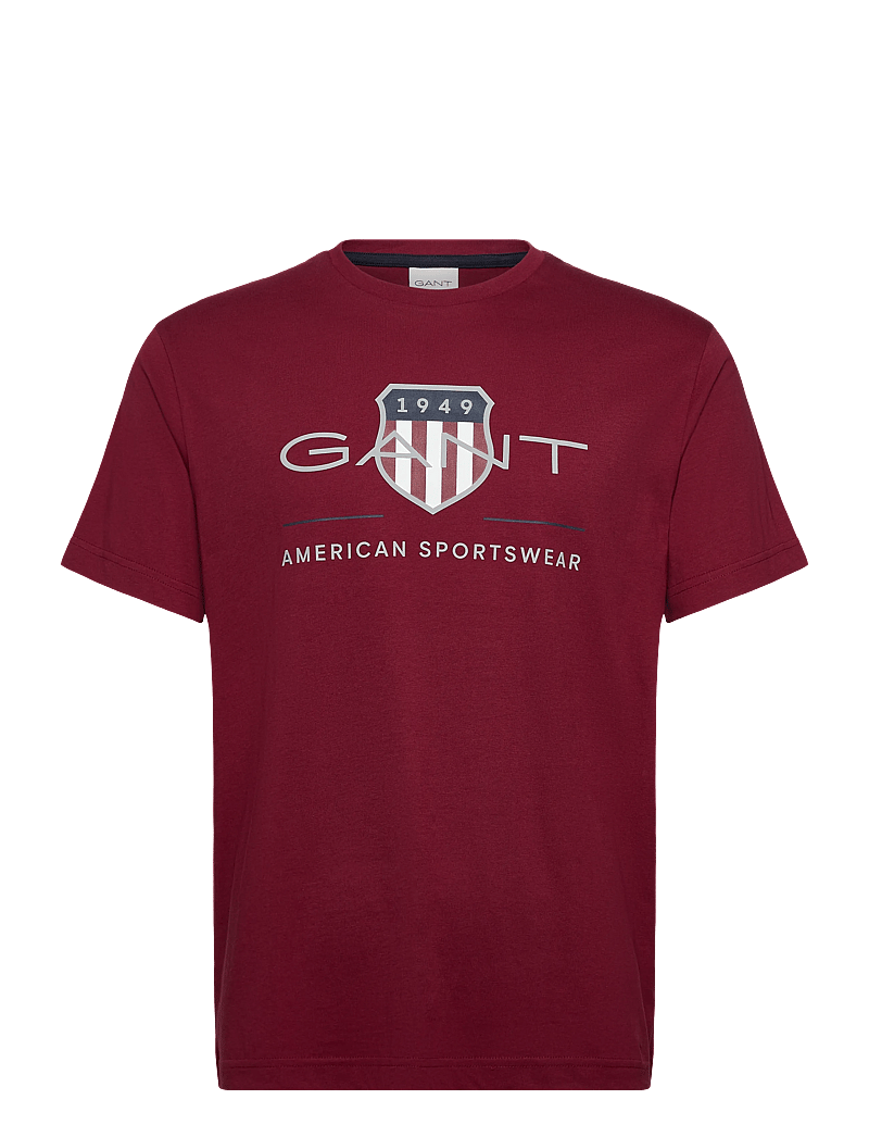 GANT - REG ARCHIVE SHIELD SS T-SHIRT - kortærmede t-shirts - plumped red - 0