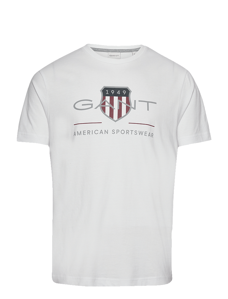 GANT - REG ARCHIVE SHIELD SS T-SHIRT - lühikeste varrukatega t-särgid - white - 1