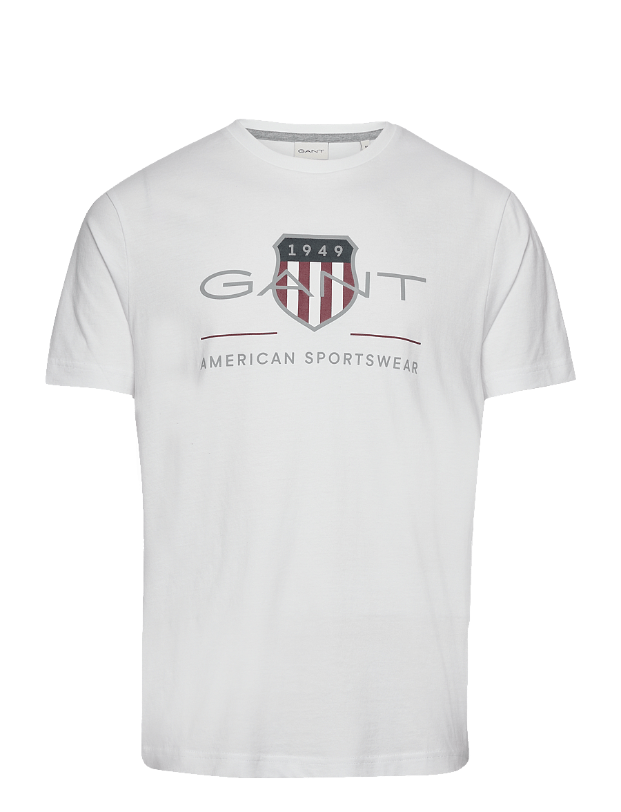 Gant - REG ARCHIVE SHIELD SS T-SHIRT - kortärmade t-shirts - white - 1
