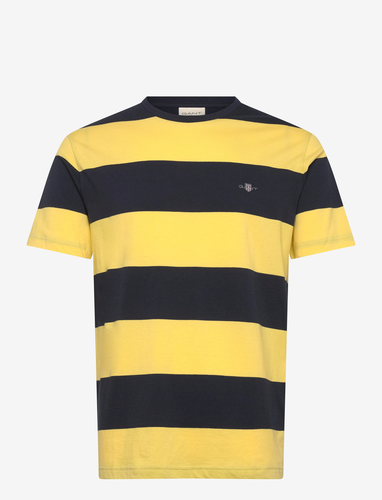 GANT - BAR STRIPE SS T-SHIRT - short-sleeved t-shirts - banana yellow - 0