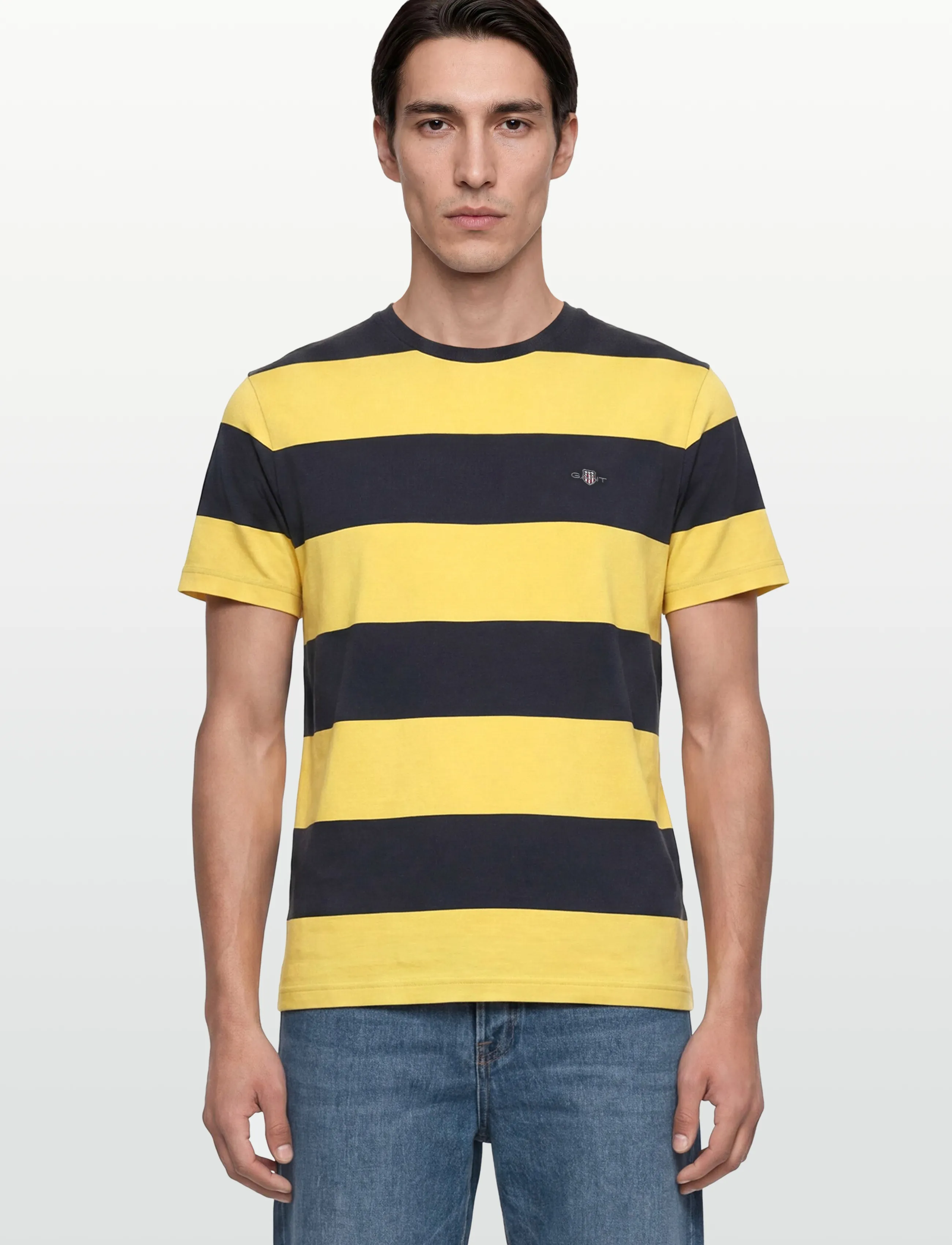 Gant - BAR STRIPE SS T-SHIRT - kortærmede t-shirts - banana yellow - 3