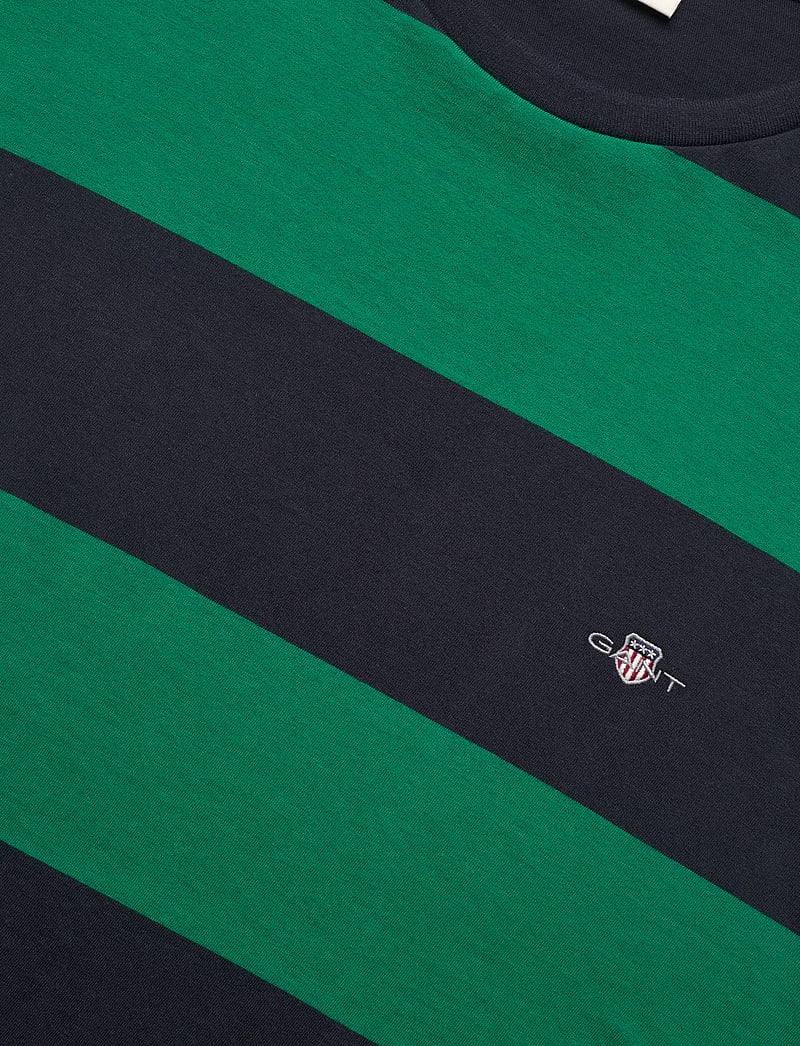 GANT - BAR STRIPE SS T-SHIRT - short-sleeved t-shirts - deep green - 2