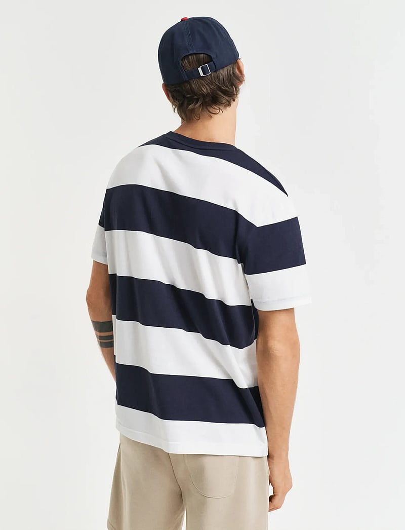 GANT - BAR STRIPE SS T-SHIRT - kurzärmelig - eggshell - 3