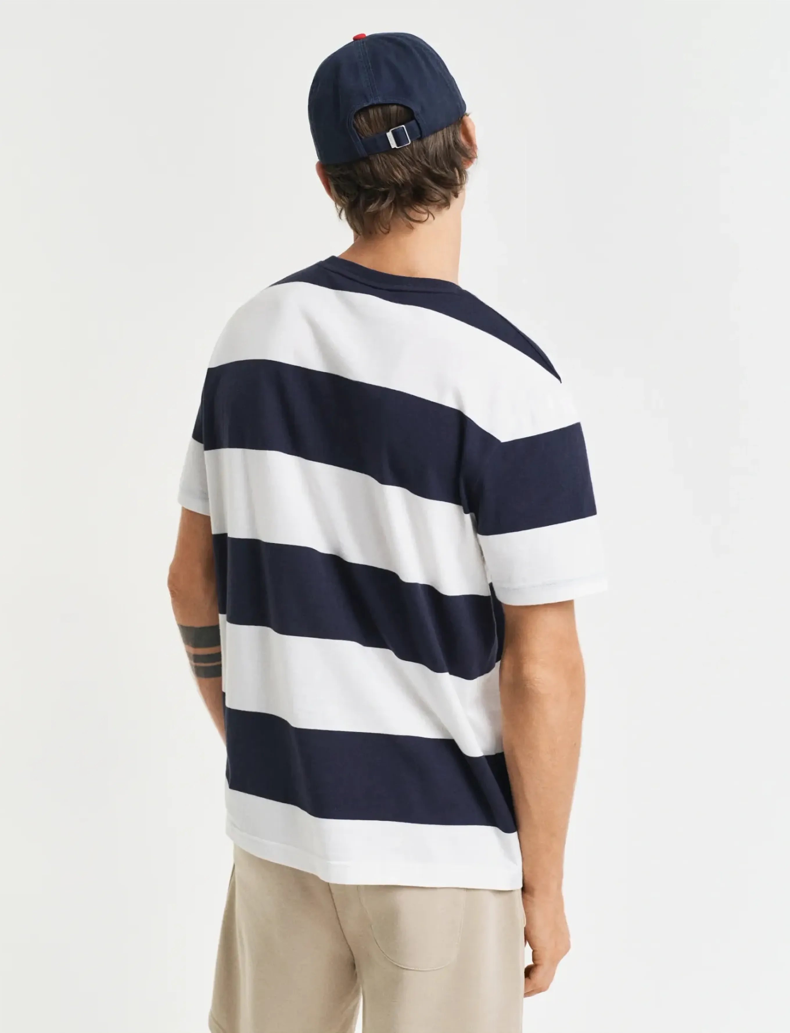 Gant - BAR STRIPE SS T-SHIRT - kurzärmelig - eggshell - 3
