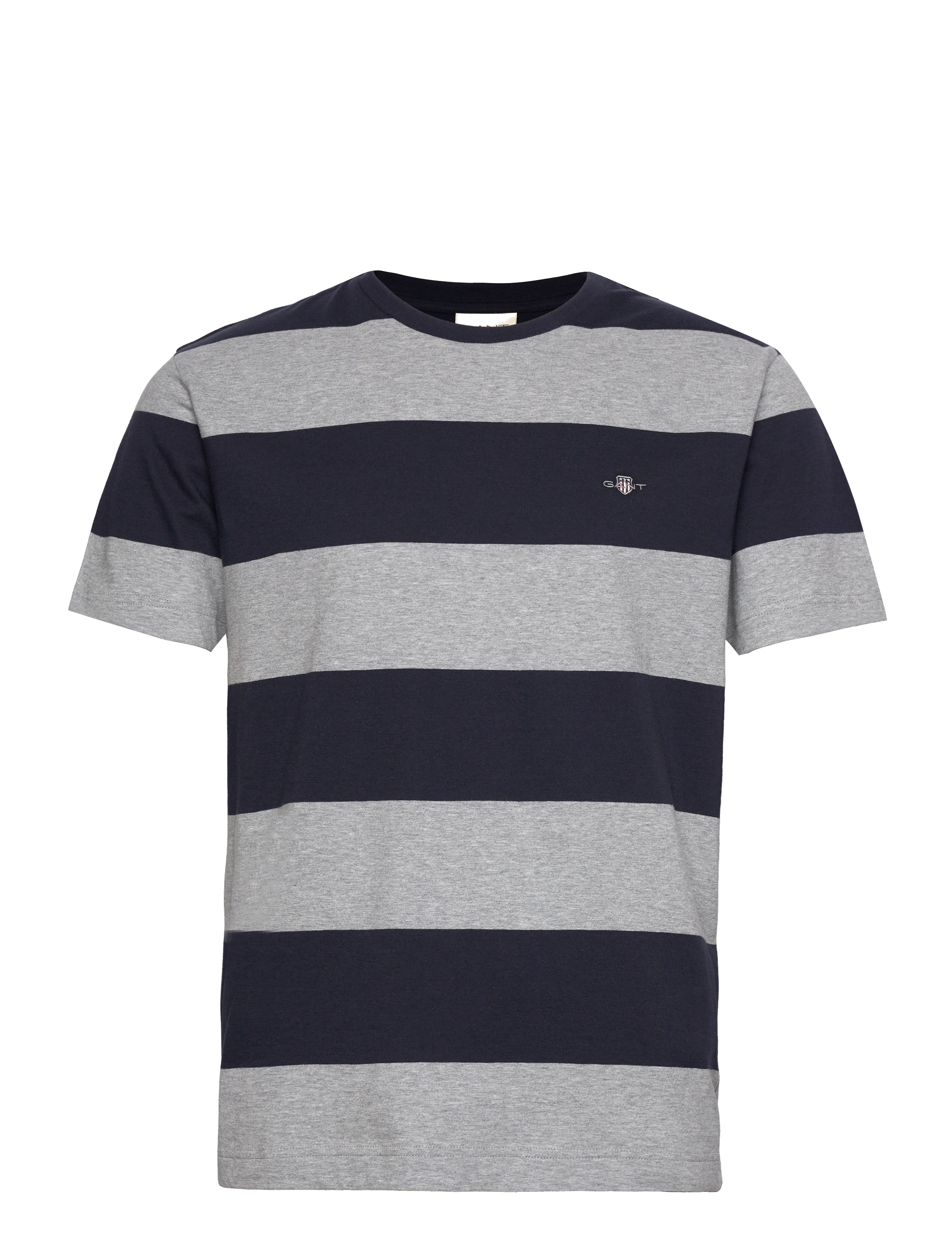 Gant Bar Stripe Ss T-Shirt, S, T-shirts, Grau - Short-sleeved, Männerswear