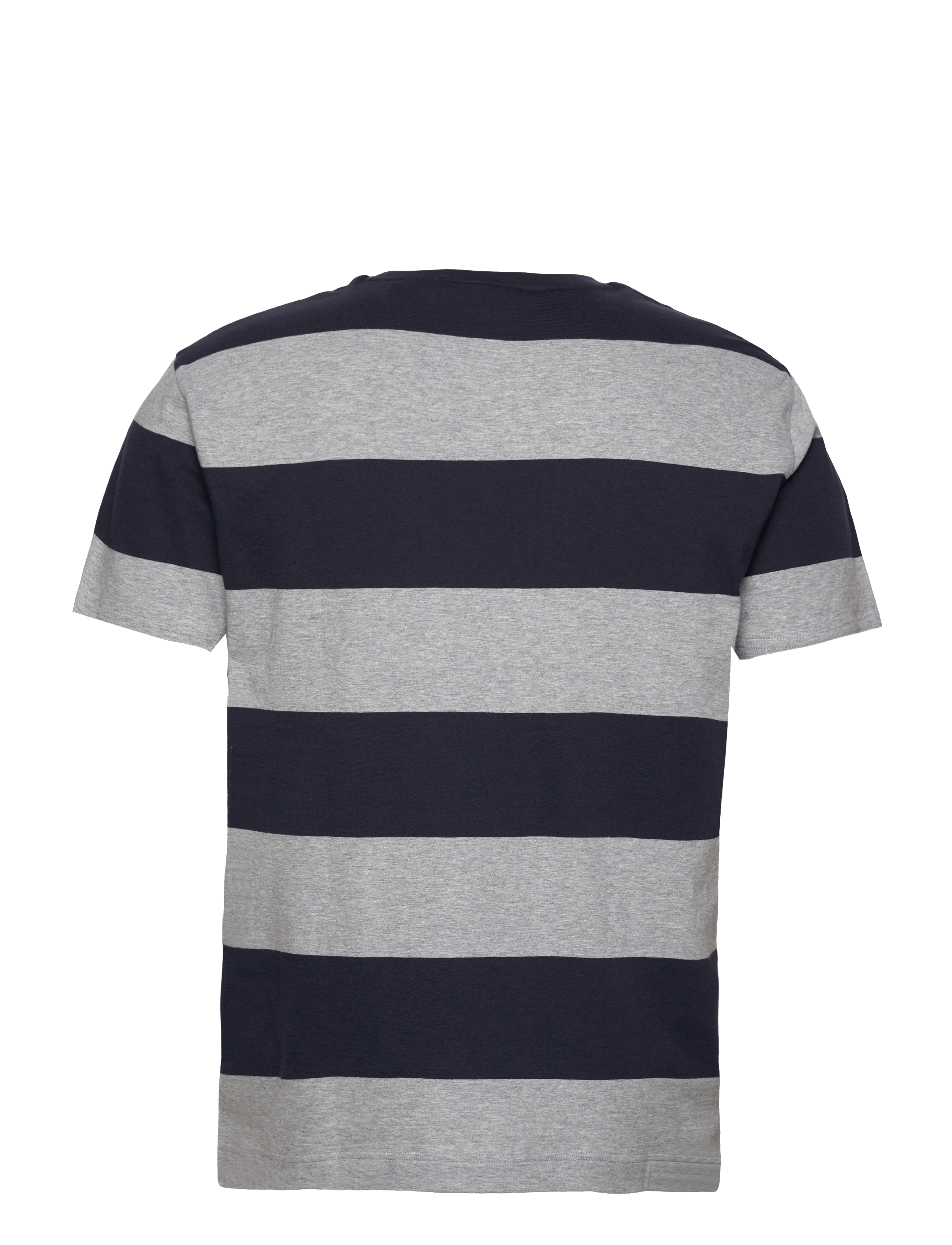 Gant - BAR STRIPE SS T-SHIRT - kortærmede t-shirts - grey melange - 1