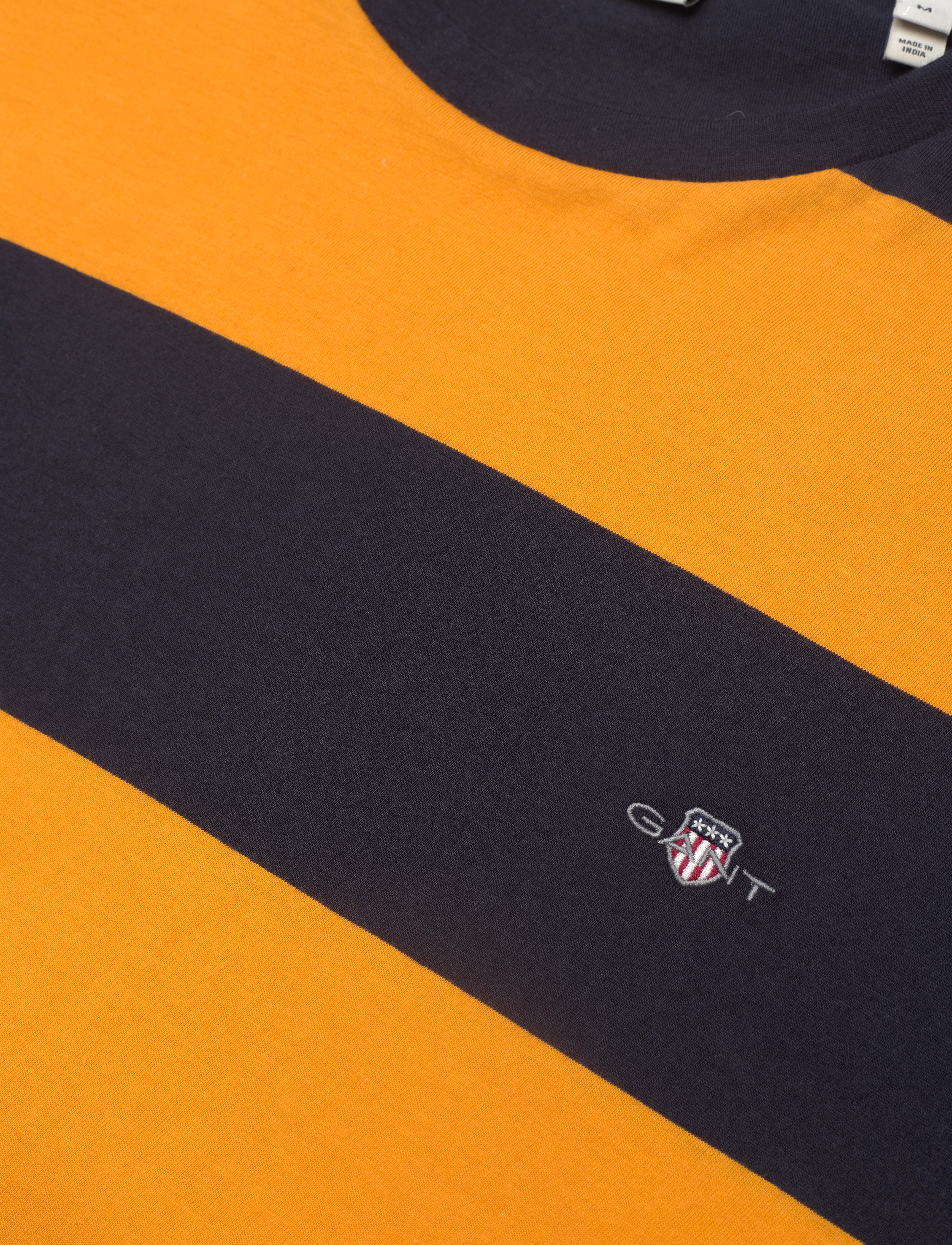Gant - BAR STRIPE SS T-SHIRT - laveste priser - medal yellow - 2