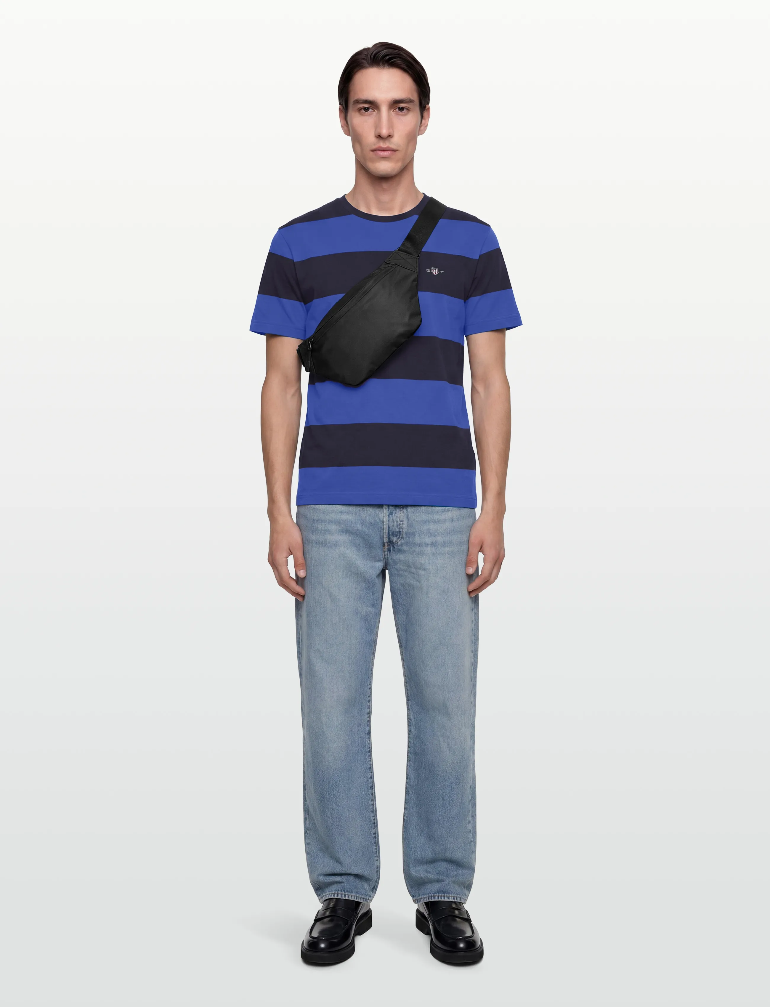 Gant Bar Stripe Ss T-Shirt, XXL, T-shirts, Blau - Short-sleeved, Männerswear