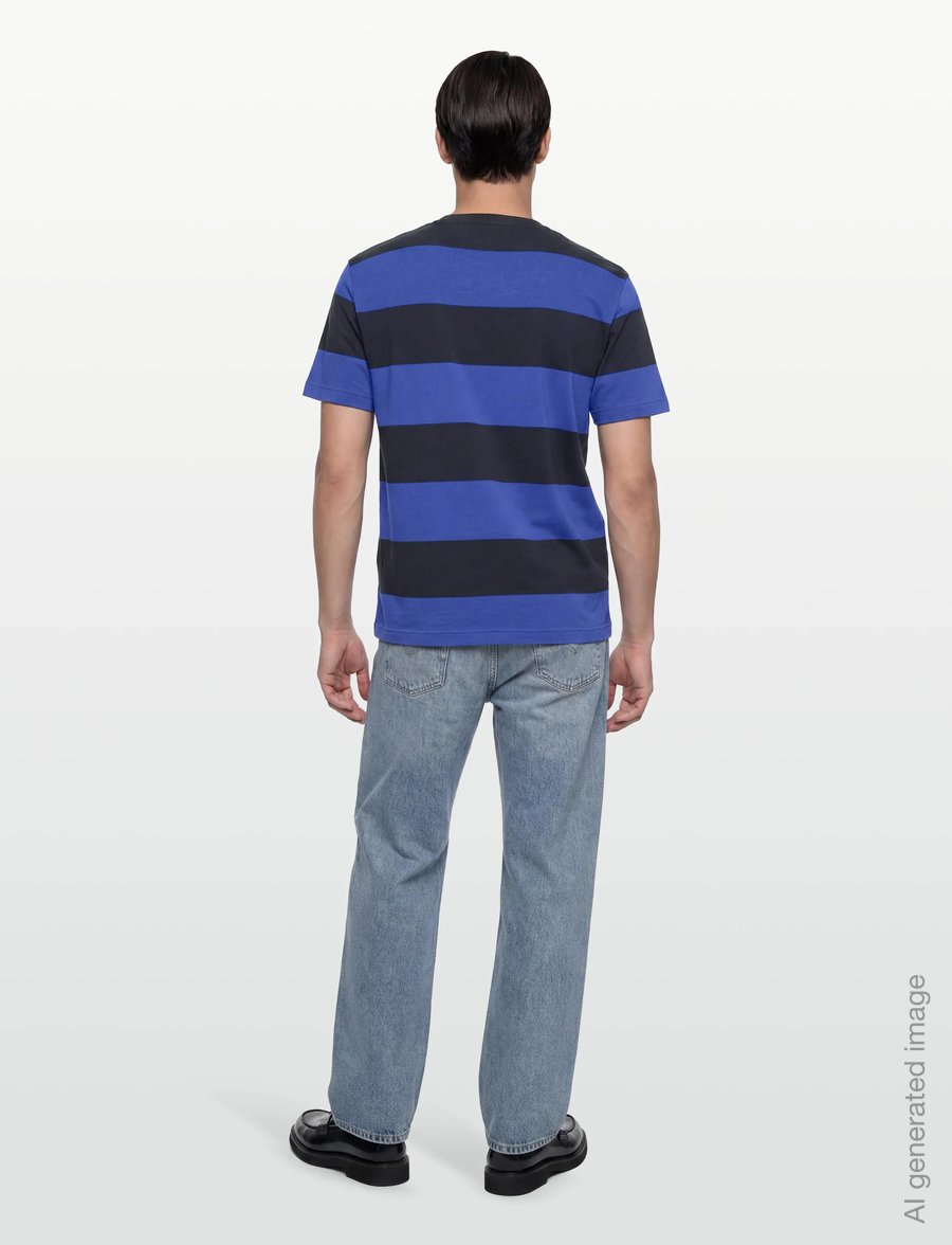 Gant - BAR STRIPE SS T-SHIRT - kortärmade t-shirts - royal blue - 4