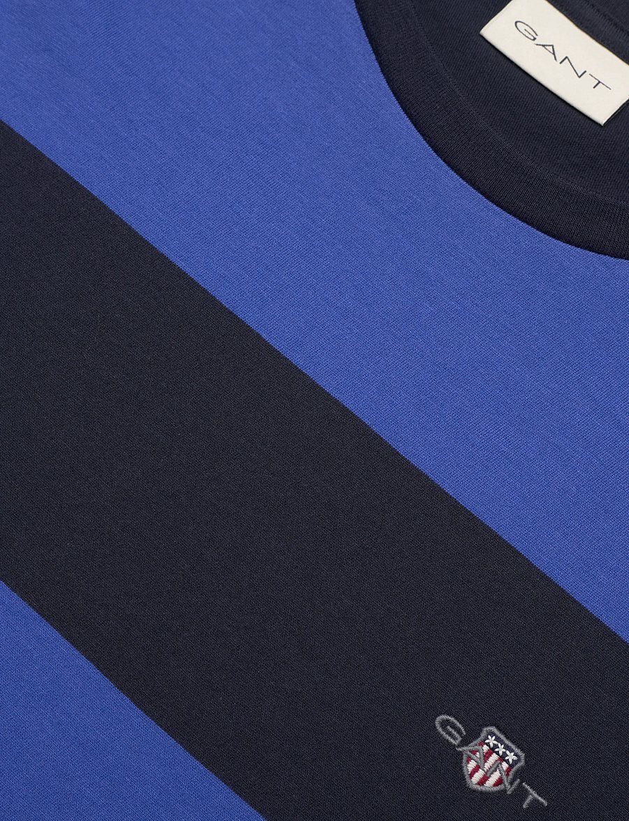 Gant - BAR STRIPE SS T-SHIRT - kortärmade t-shirts - royal blue - 5