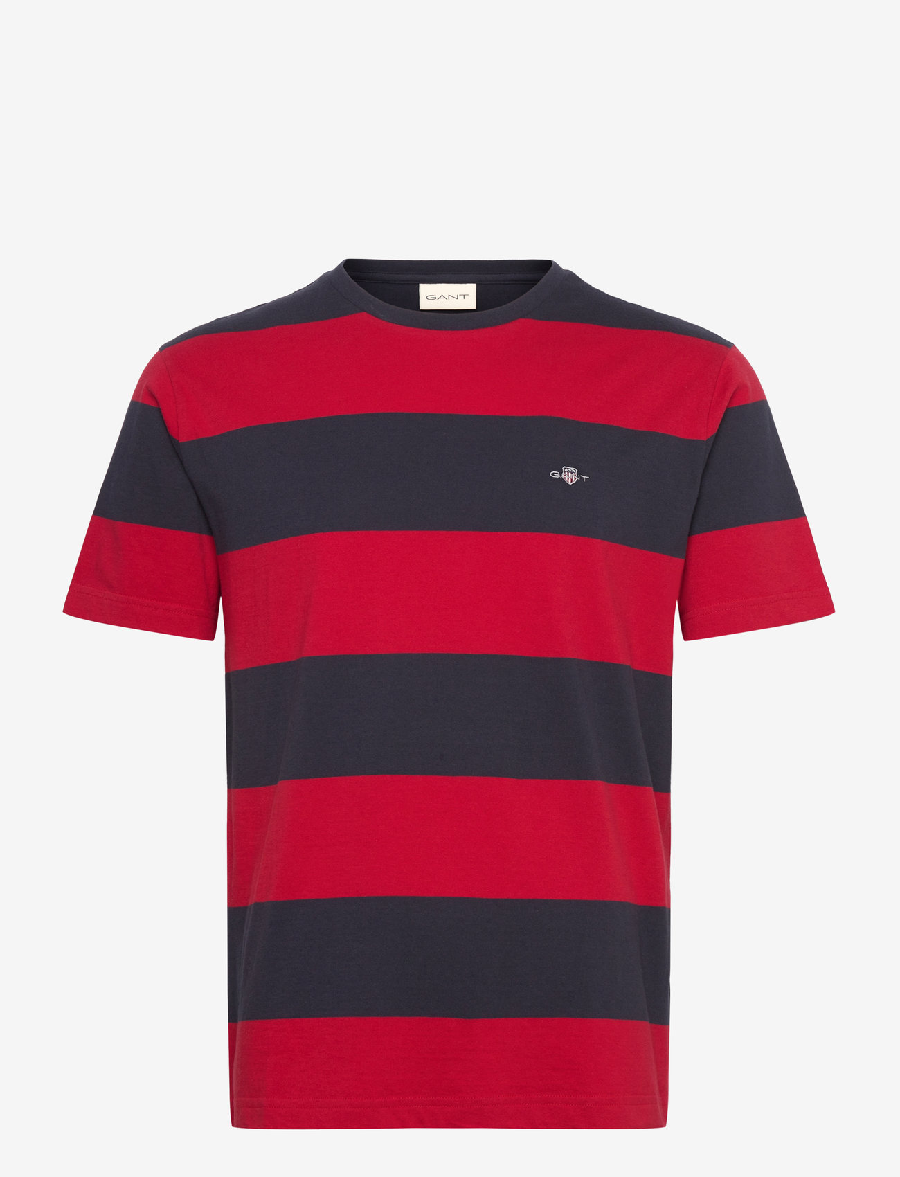 GANT - BAR STRIPE SS T-SHIRT - kortärmade t-shirts - ruby red - 1