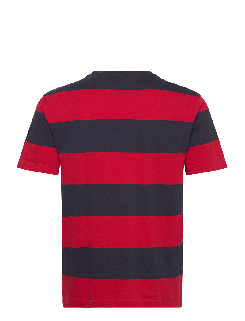 GANT - BAR STRIPE SS T-SHIRT - kortärmade t-shirts - ruby red - 2