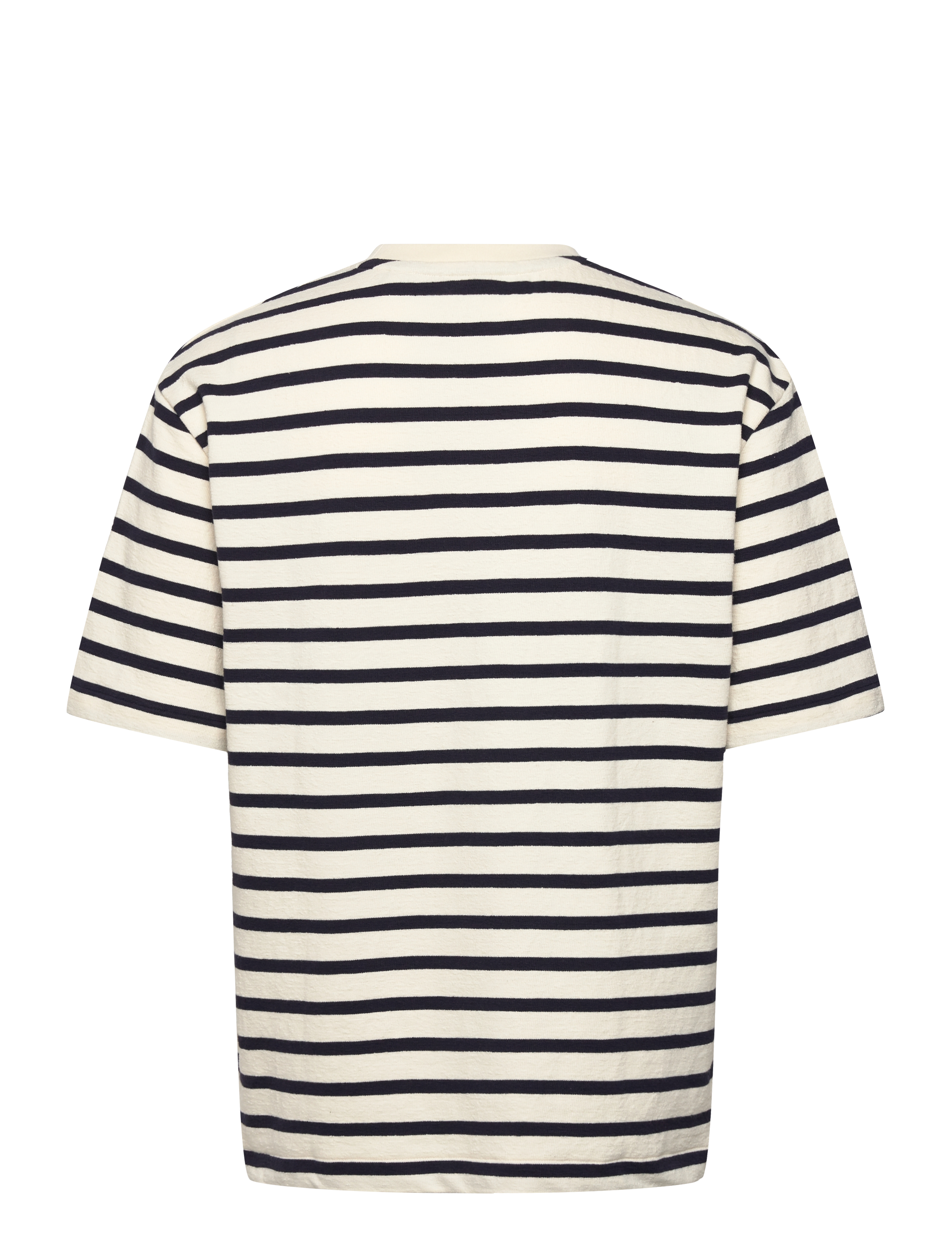 GANT - STRIPED TEXTURED SS T-SHIRT - cream - 1