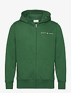PRINTED GRAPHIC FULL ZIP HOODIE - FOREST GREEN