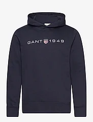 GANT - PRINTED GRAPHIC HOODIE - hoodies - evening blue - 0