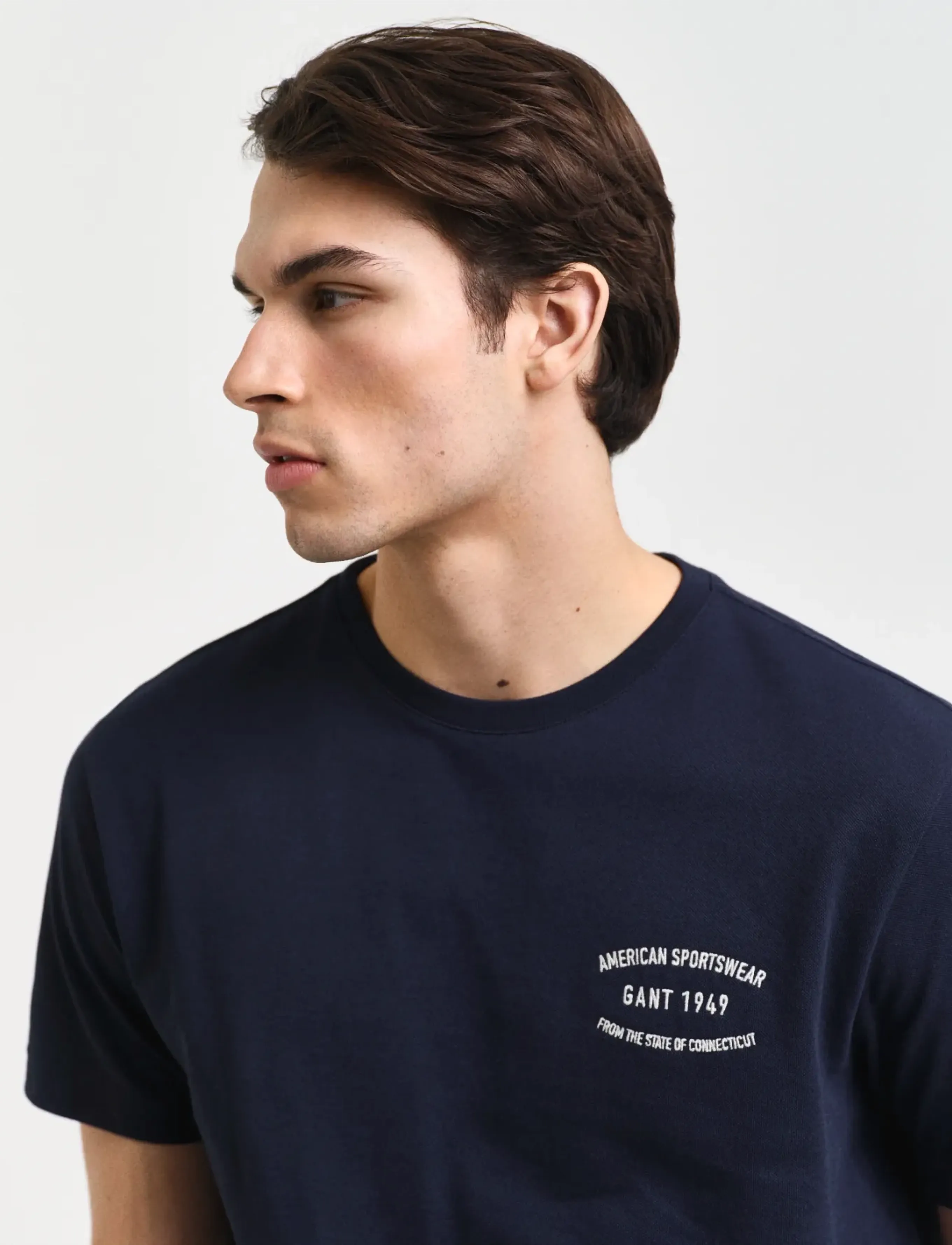 Gant - SMALL GRAPHIC PIQUE SS TSHIRT - laveste priser - evening blue - 4